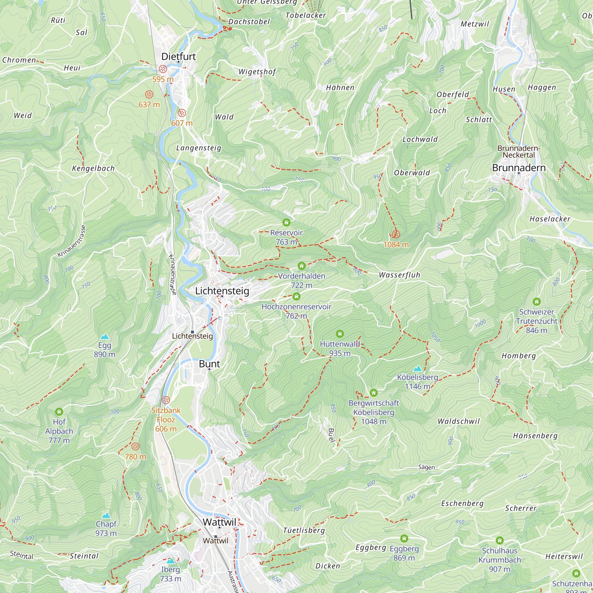 Hochzonenreservoir map