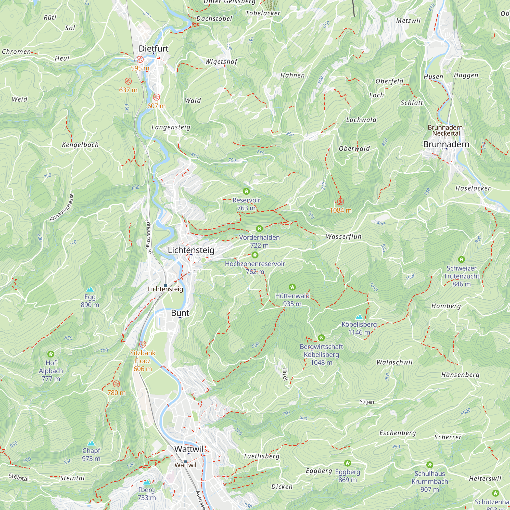 Hochzonenreservoir map