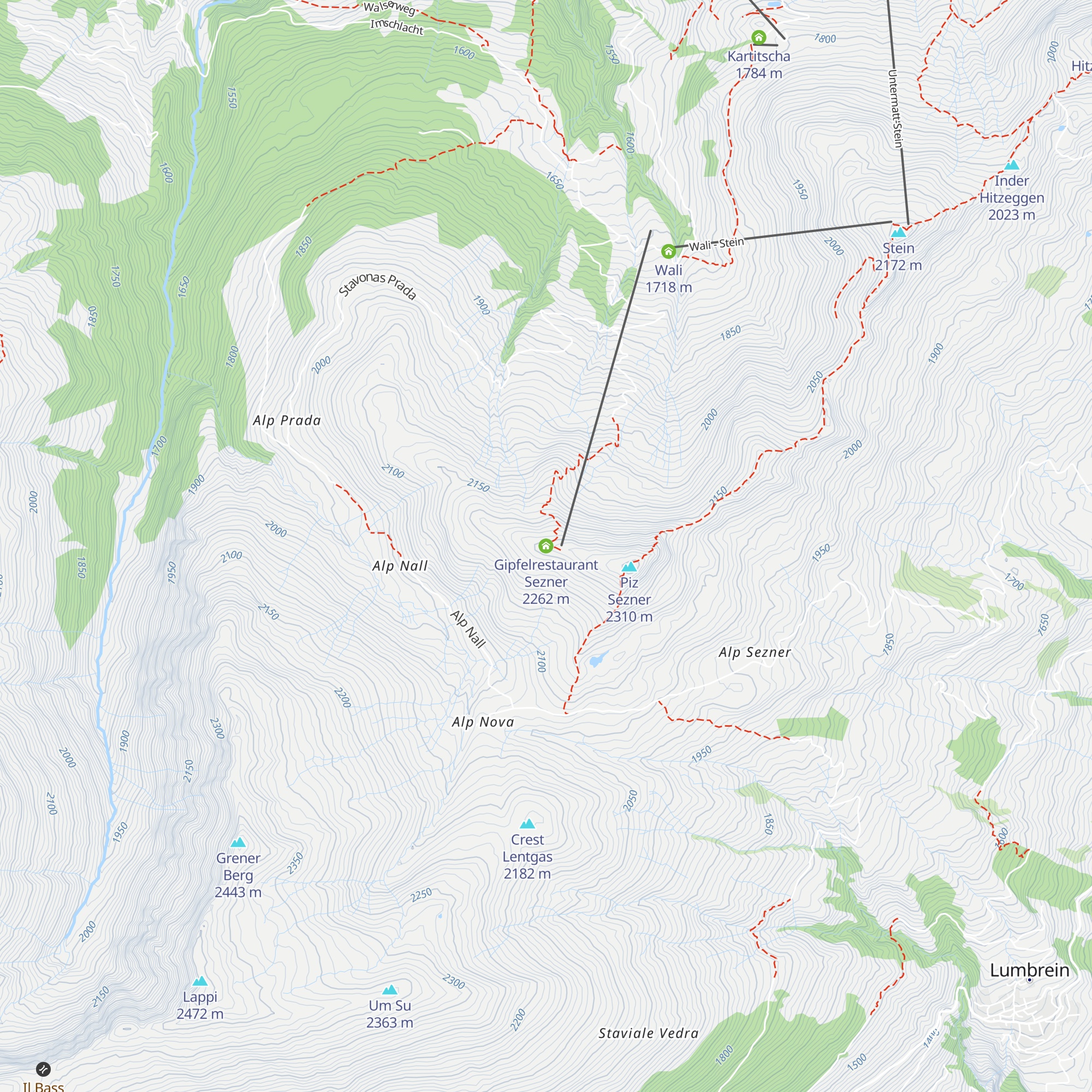 Gipfelrestaurant Sezner map