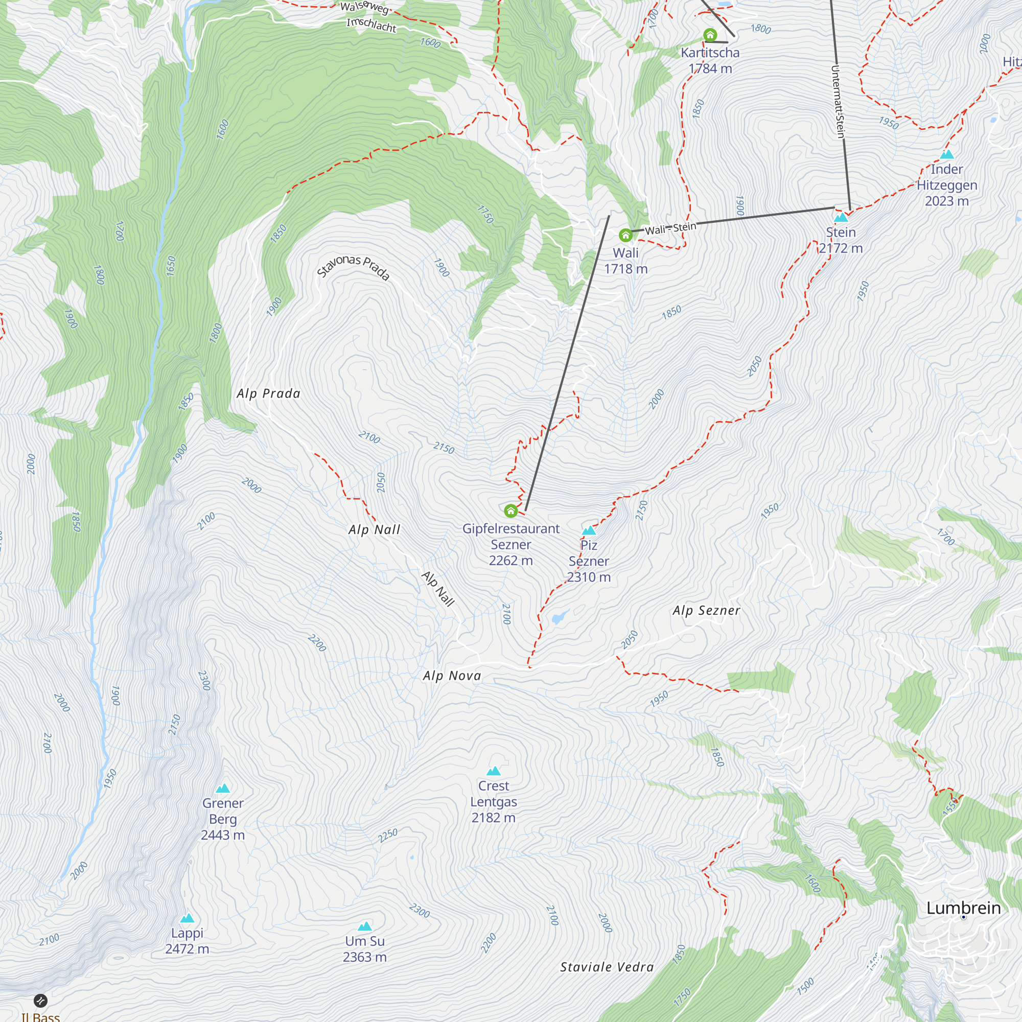 Gipfelrestaurant Sezner map