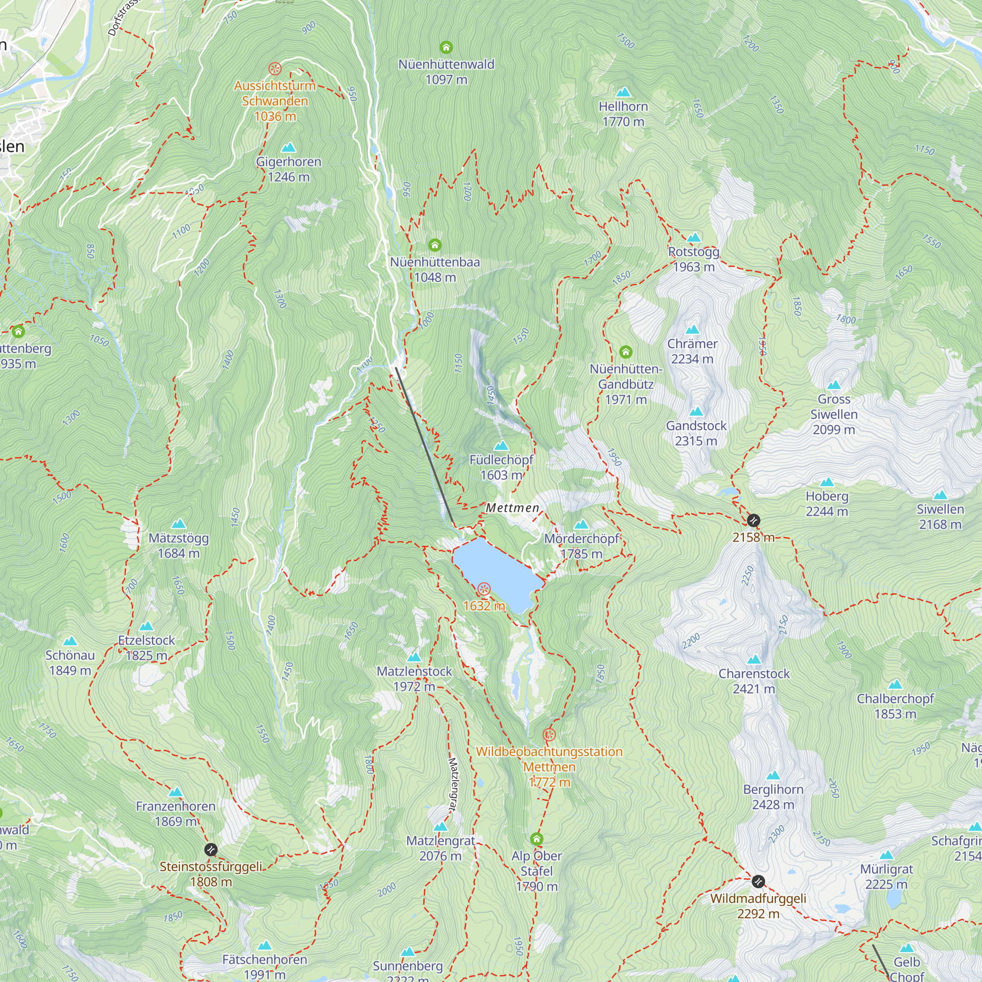 Naturfründehuus Mettmen map