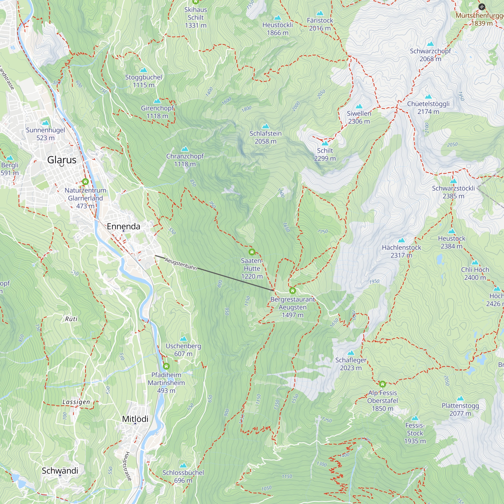 Saaten-Hütte map