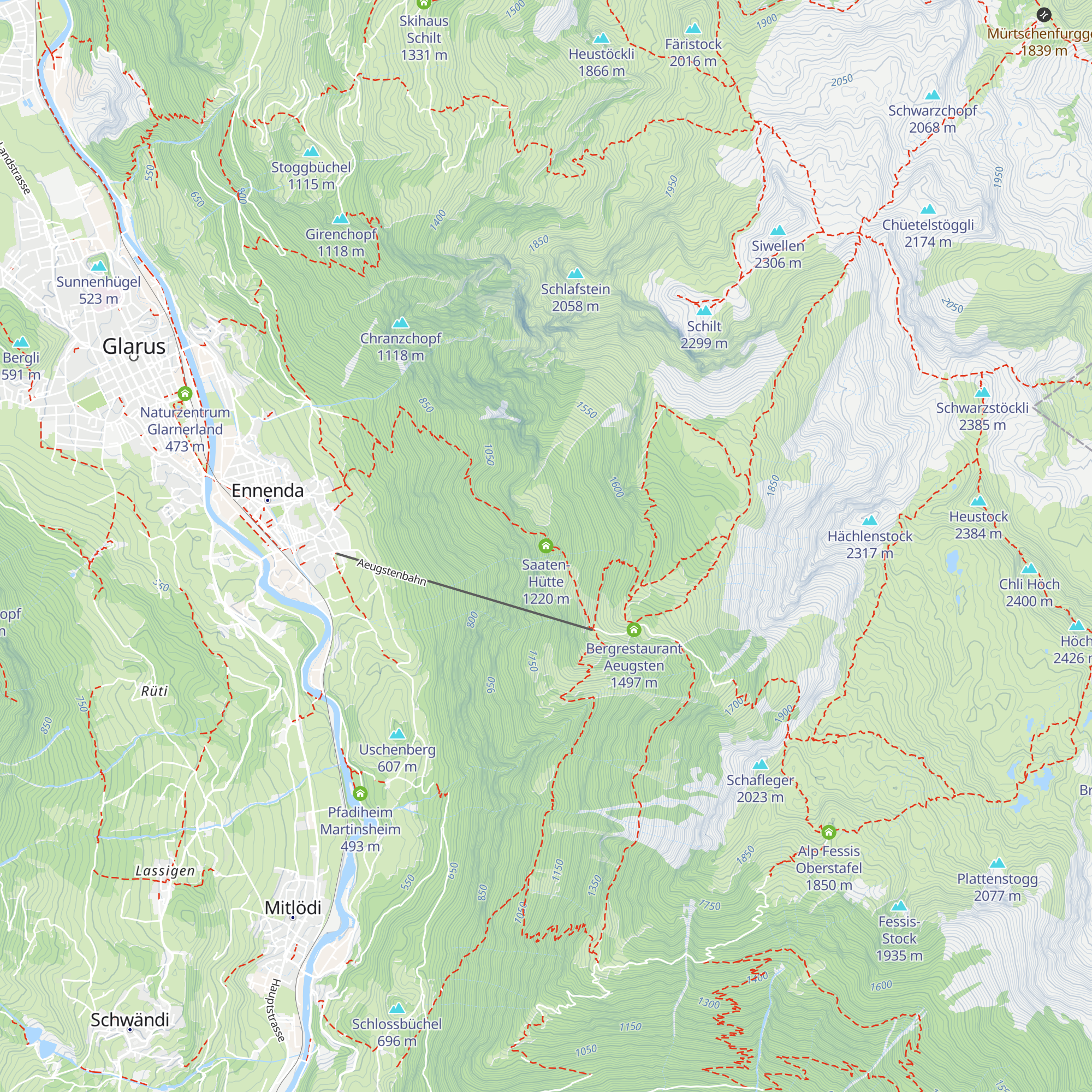 Saaten-Hütte map
