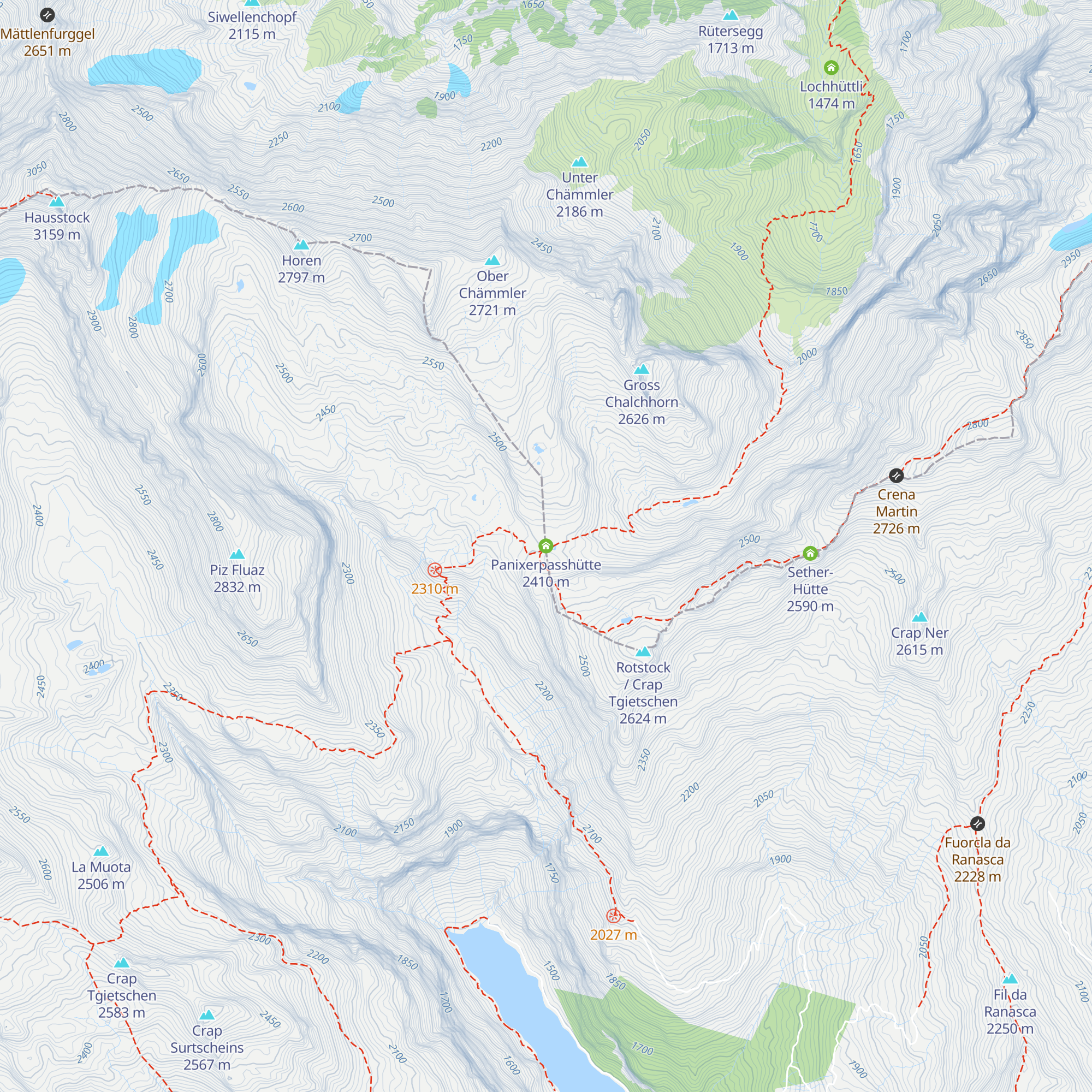 Panixerpasshütte map