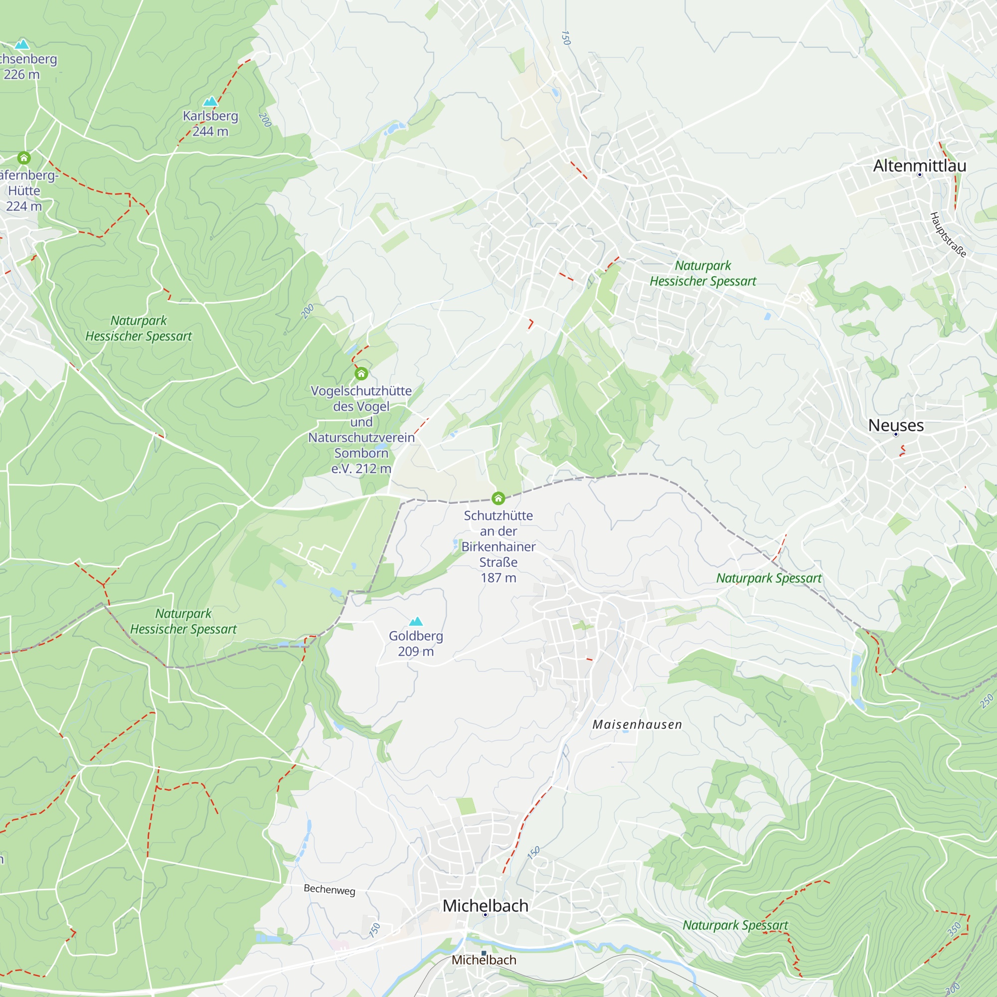 Schutzhütte an der Birkenhainer Straße map