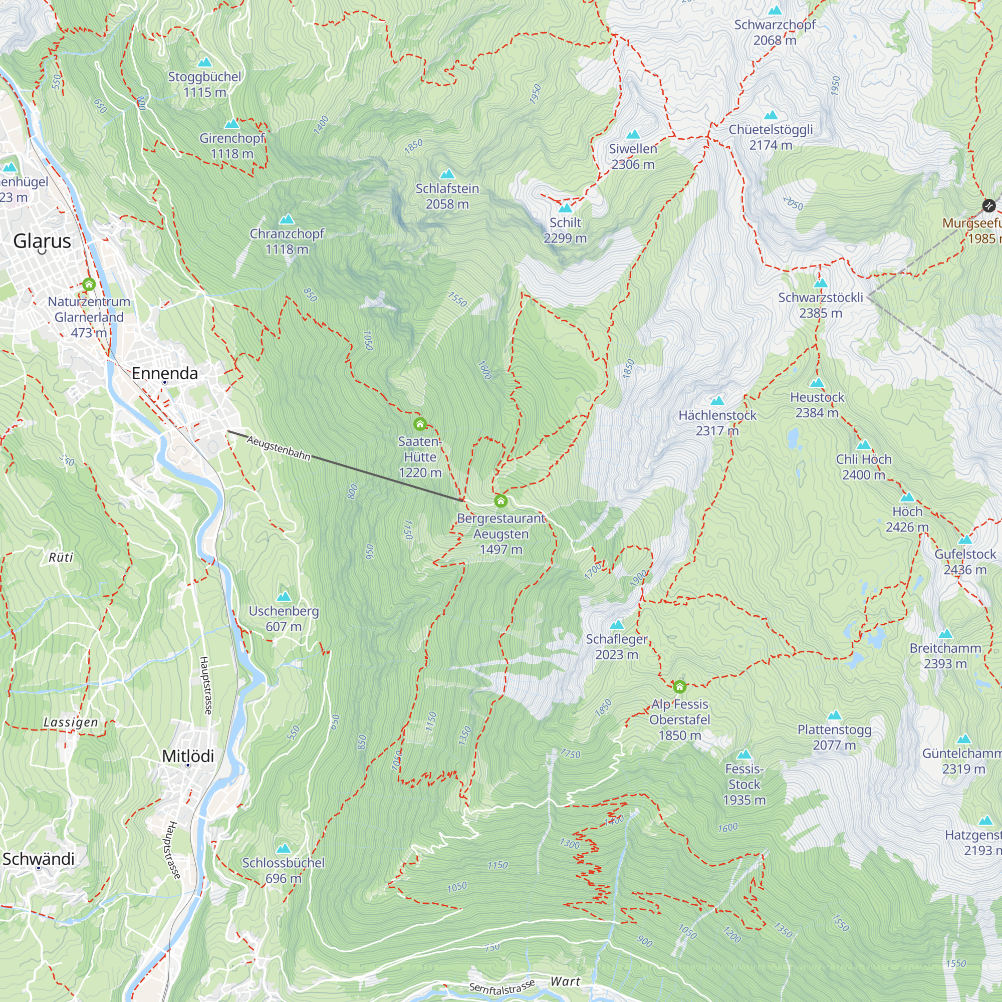 Bergrestaurant Aeugsten map