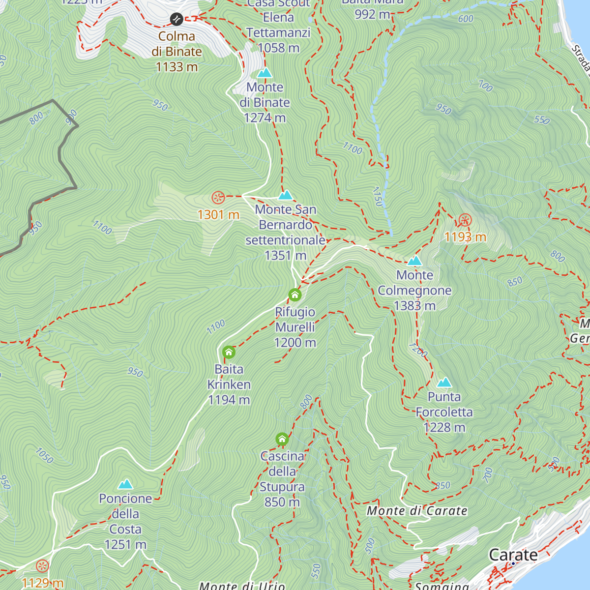 Rifugio Murelli map