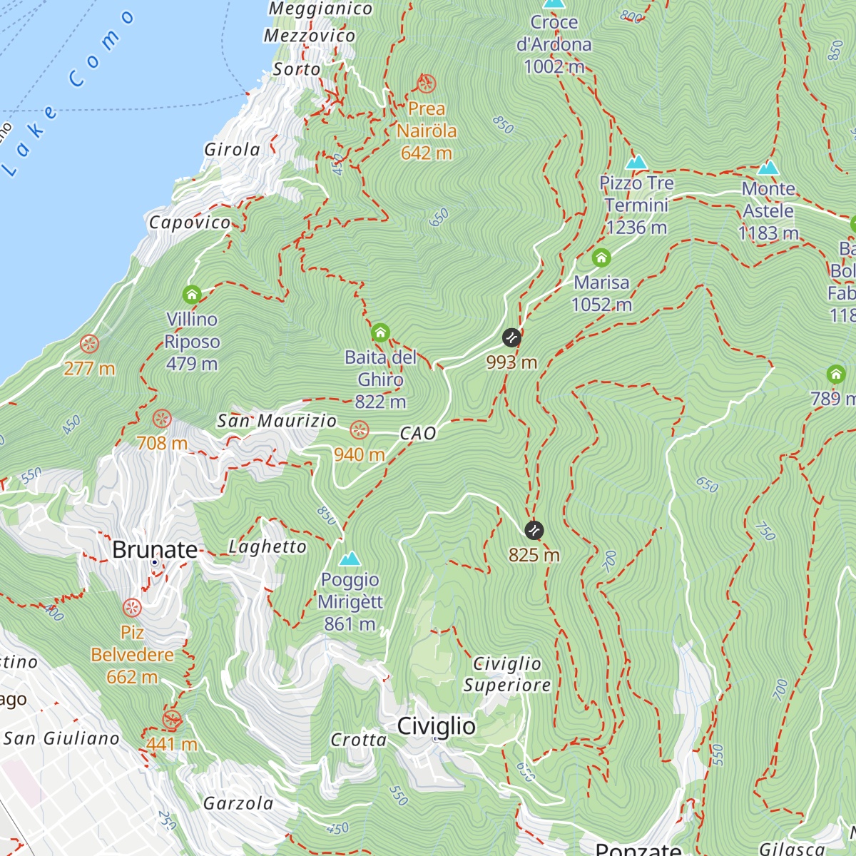 Capanna CAO map