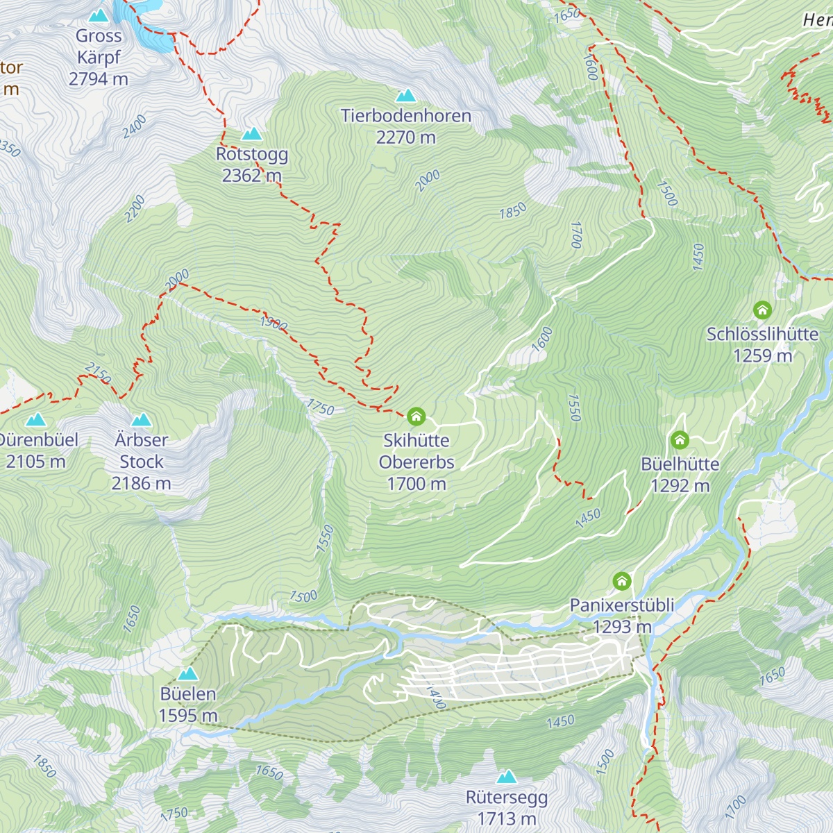 Skihütte Obererbs map