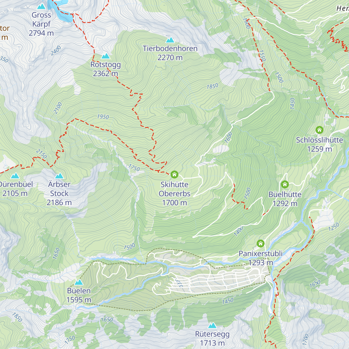 Skihütte Obererbs map
