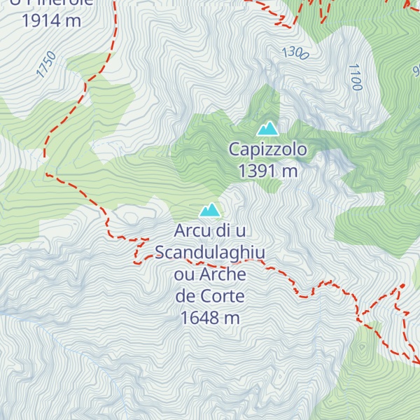 Map of Arcu di u Scandulaghiu ou Arche de Corte