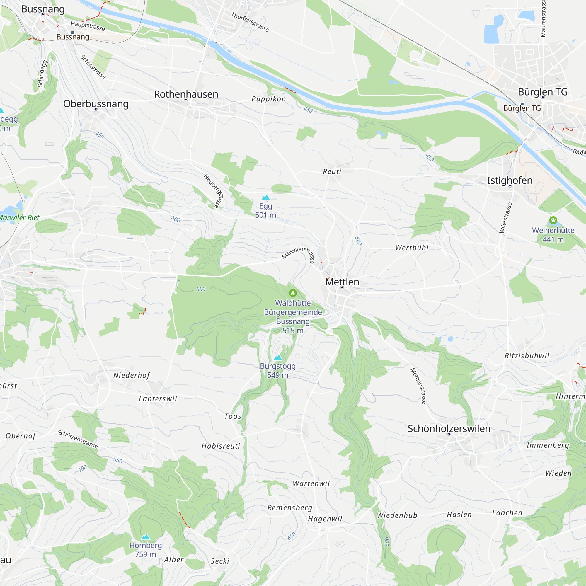 Waldhütte Bürgergemeinde Bussnang map
