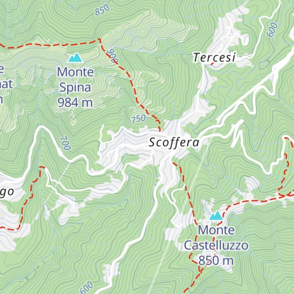 Map of Punto di tappa Colle Scoffera