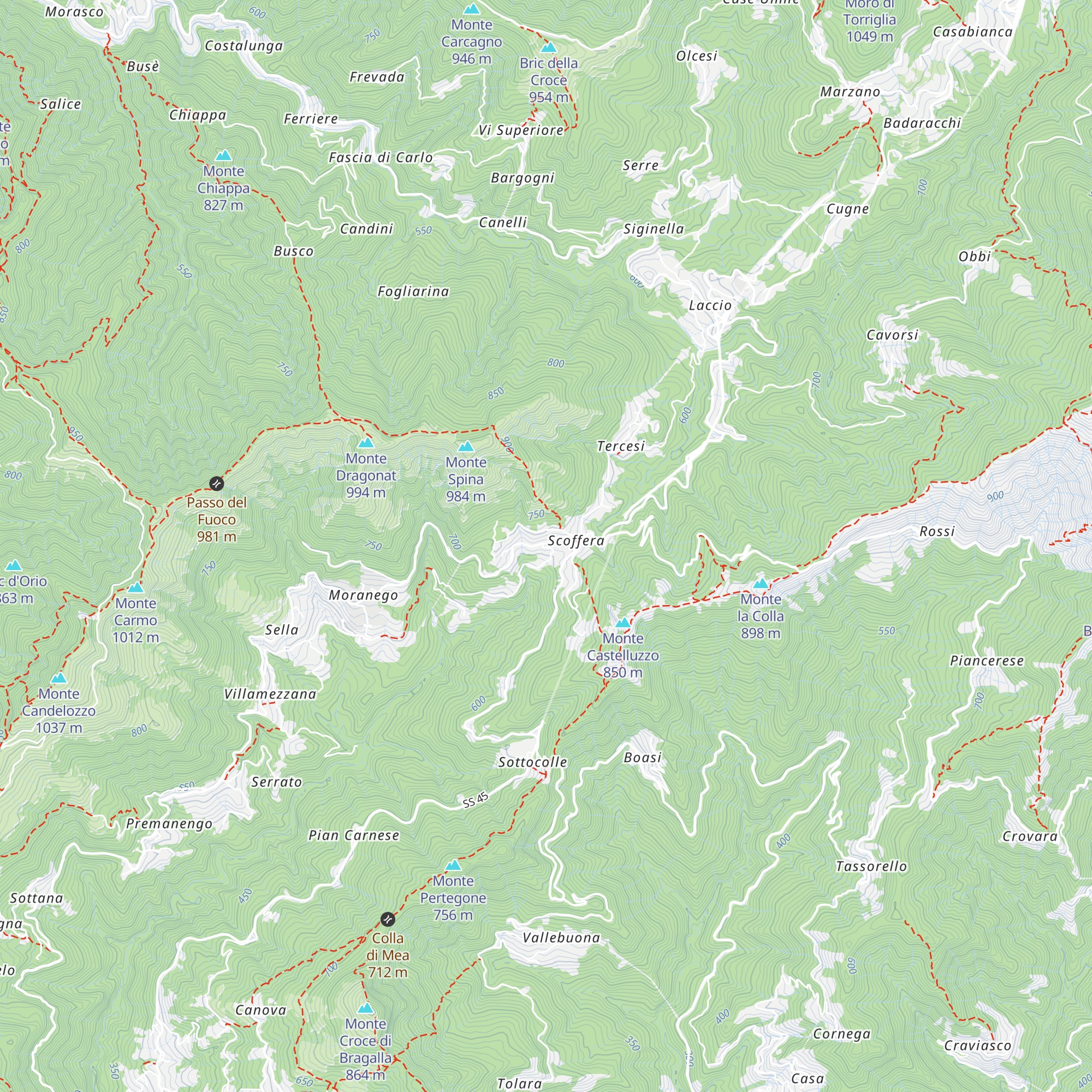 Punto di tappa Colle Scoffera map