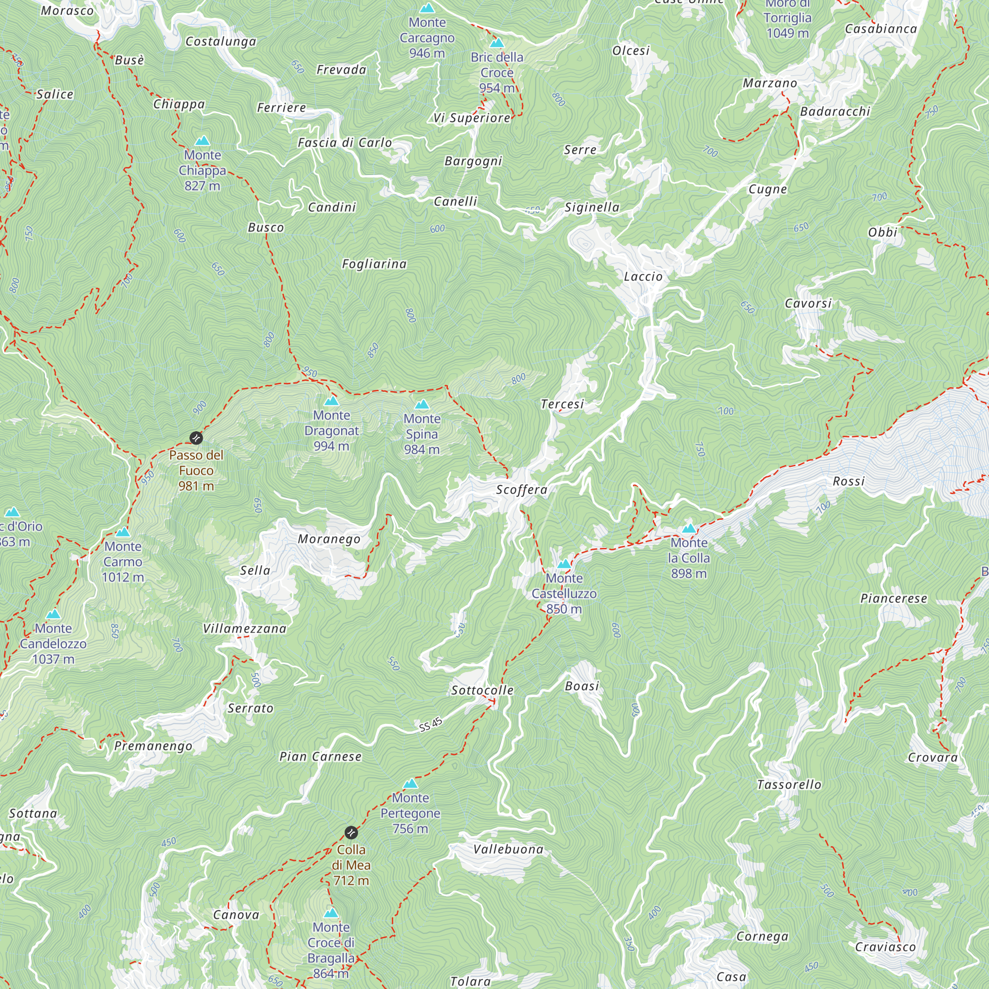 Punto di tappa Colle Scoffera map