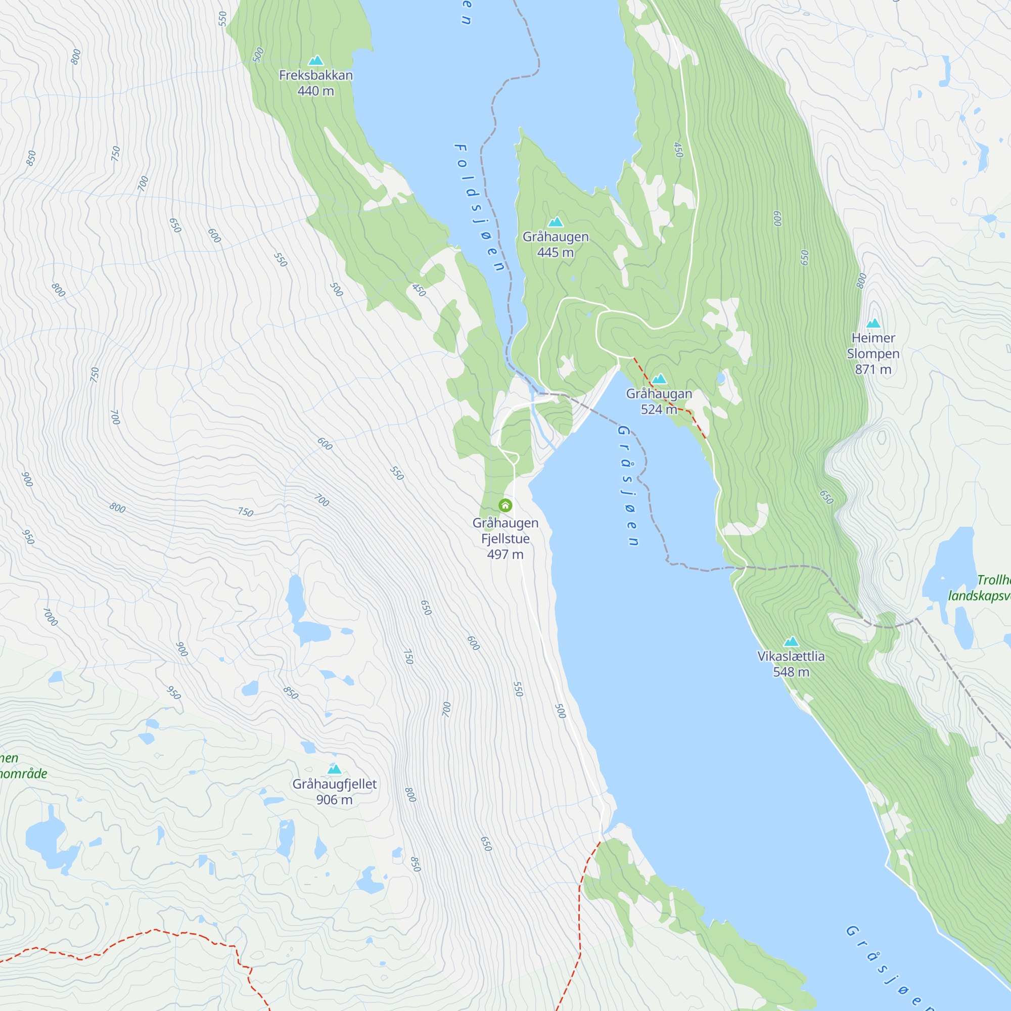 Gråhaugen Fjellstue map