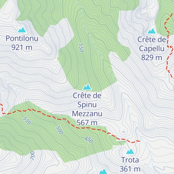 Map of Crête de Spinu Mezzanu