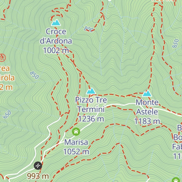 Map of Pizzo Tre Termini