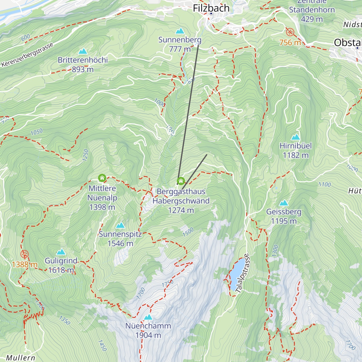 Berggasthaus Habergschwänd map