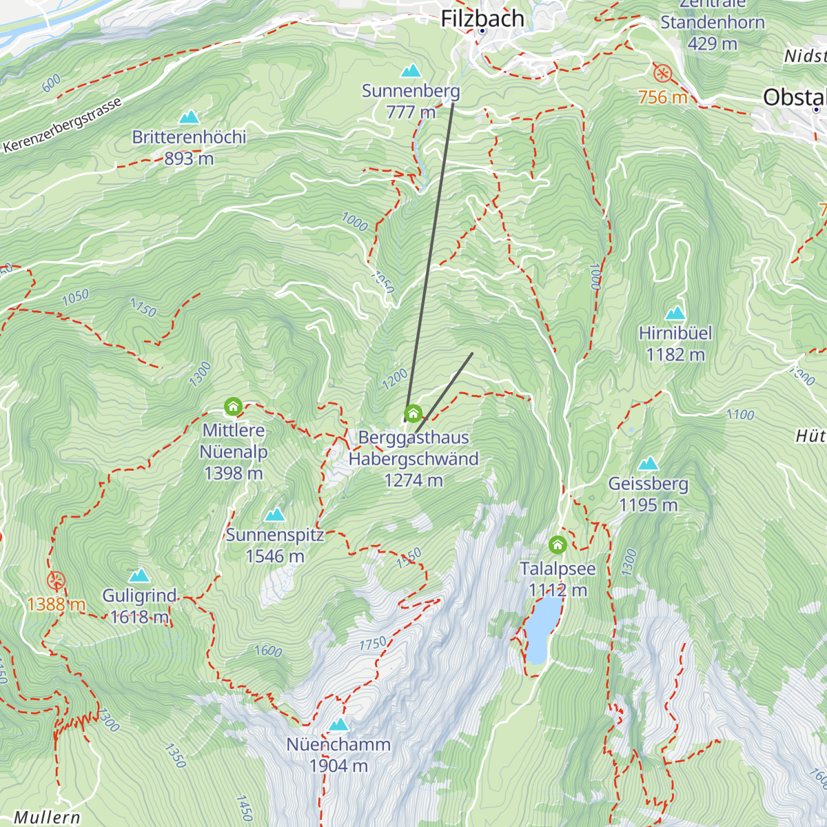 Berggasthaus Habergschwänd map