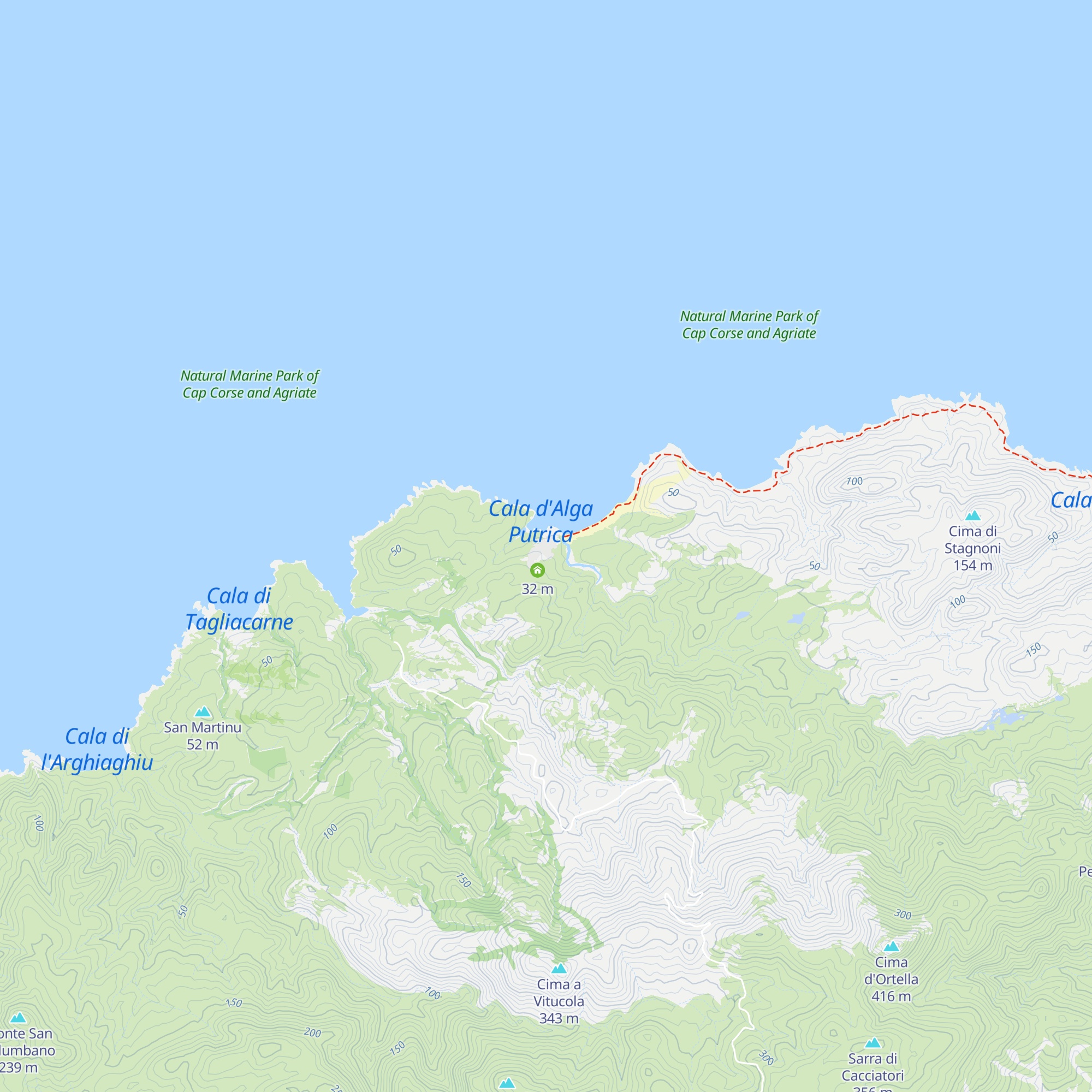 Refuges de Ghignu map
