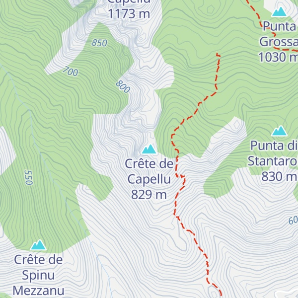 Map of Crête de Capellu