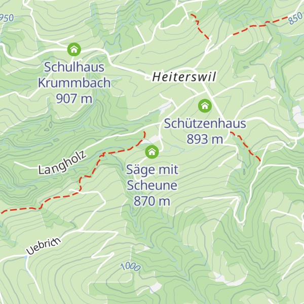 Map of Säge mit Scheune