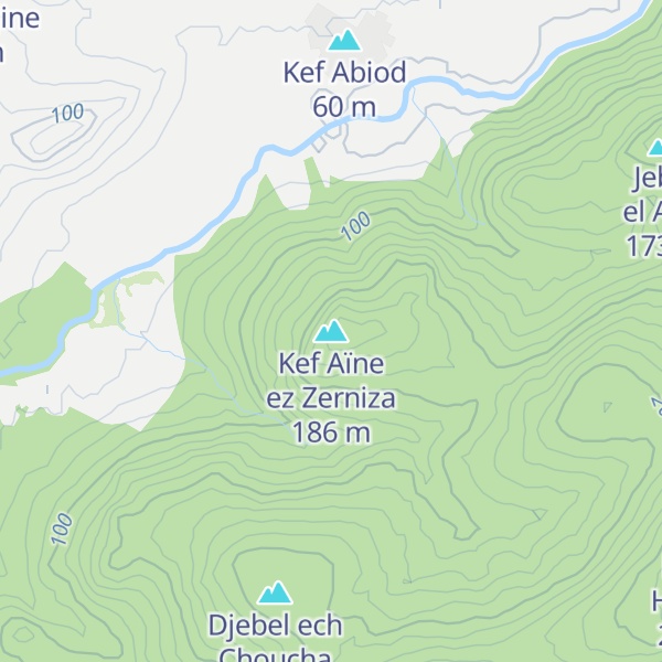Map of Kef Aïne ez Zerniza
