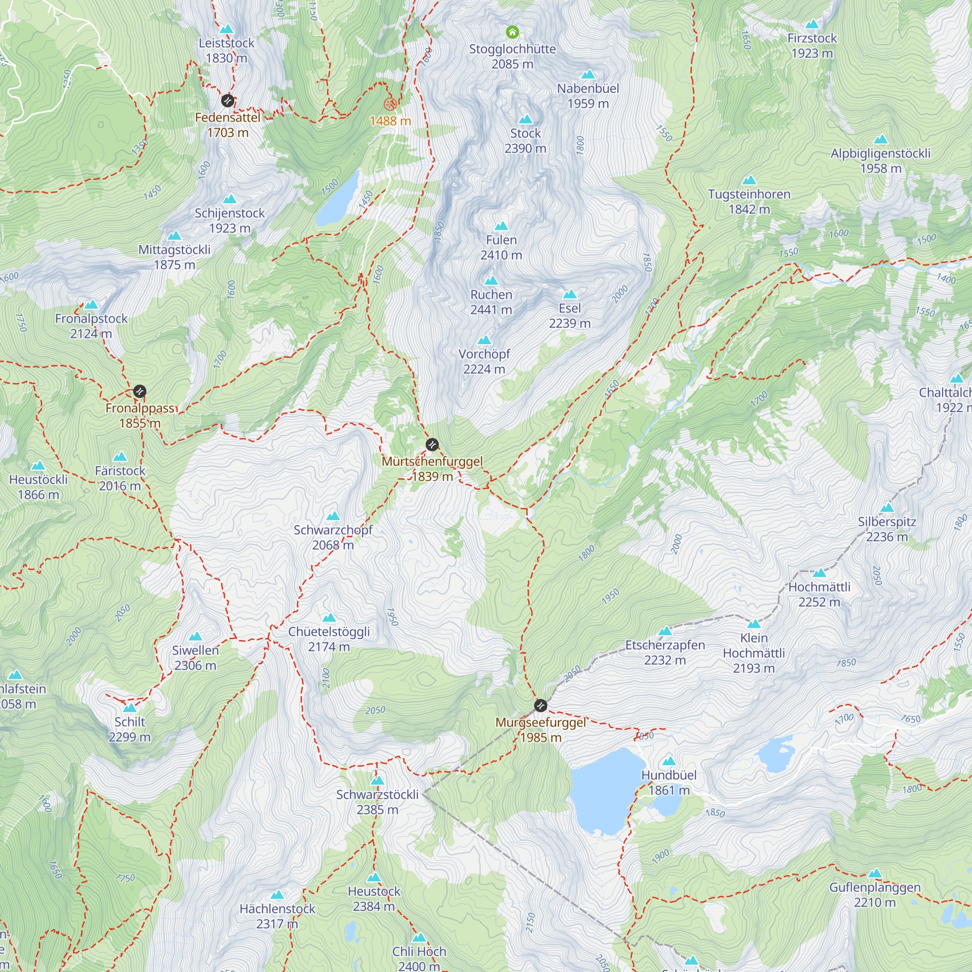 Mürtschenalp Oberstafel map