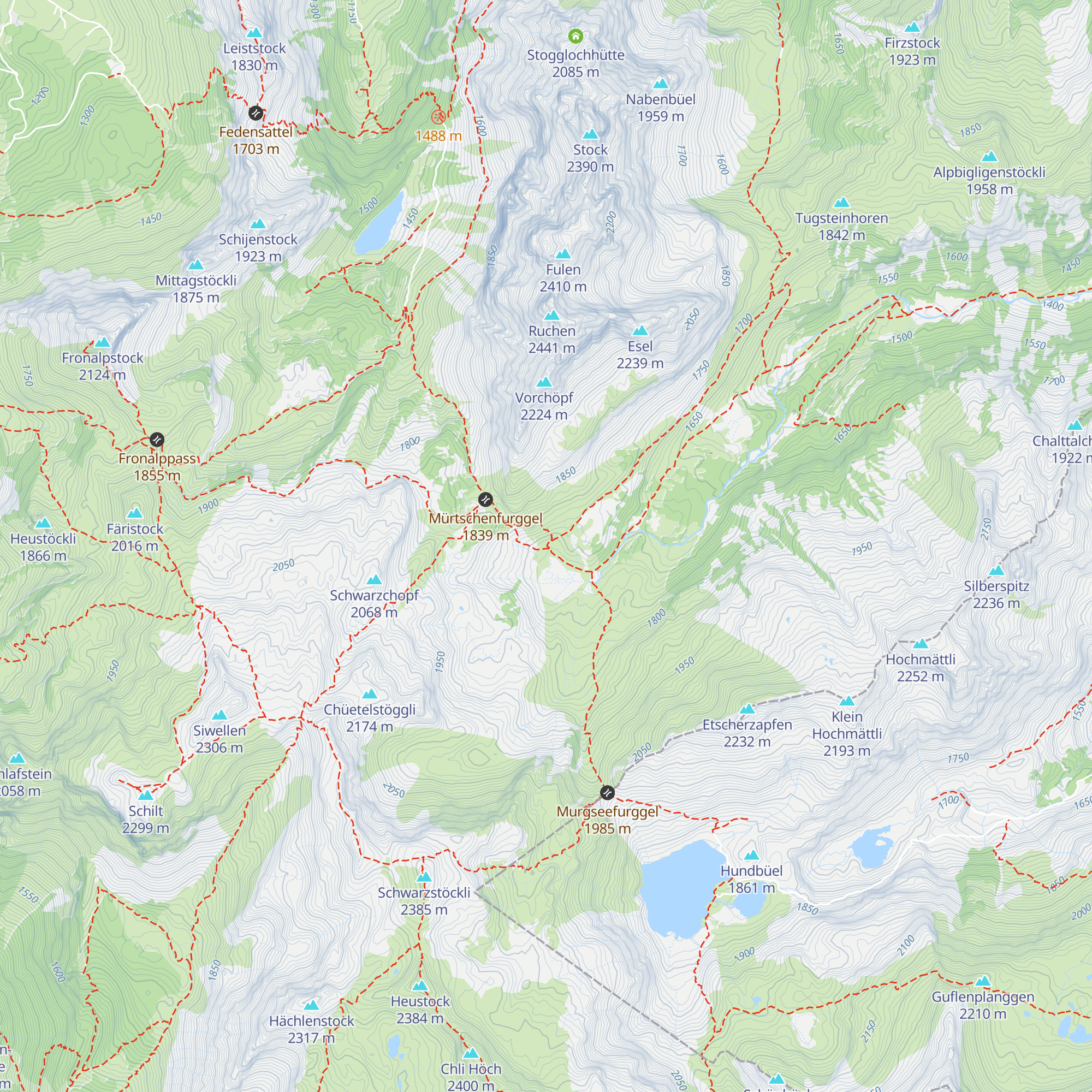 Mürtschenalp Oberstafel map