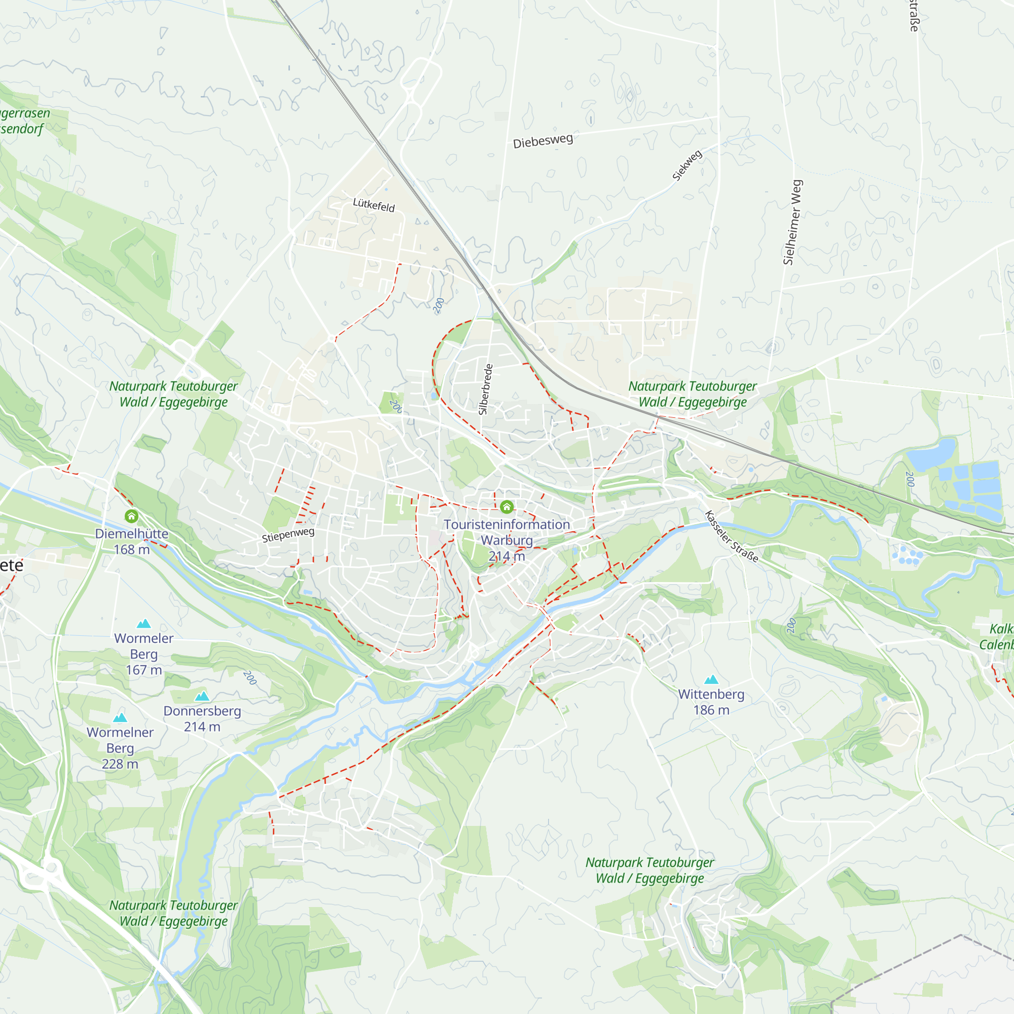 Touristeninformation Warburg map