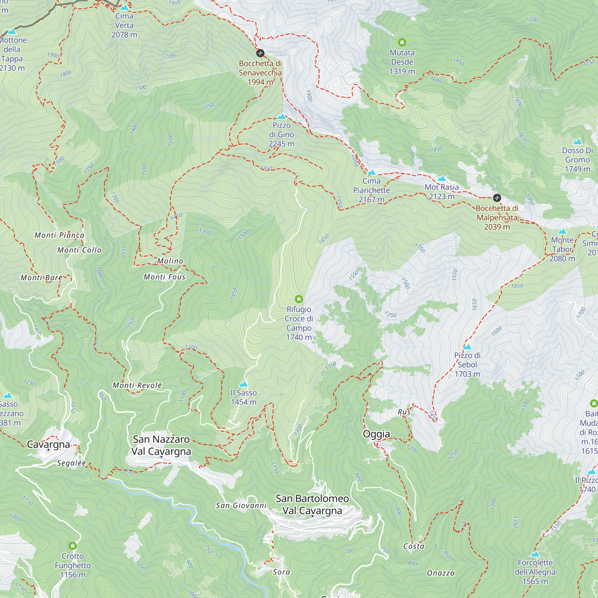 Rifugio Croce di Campo map