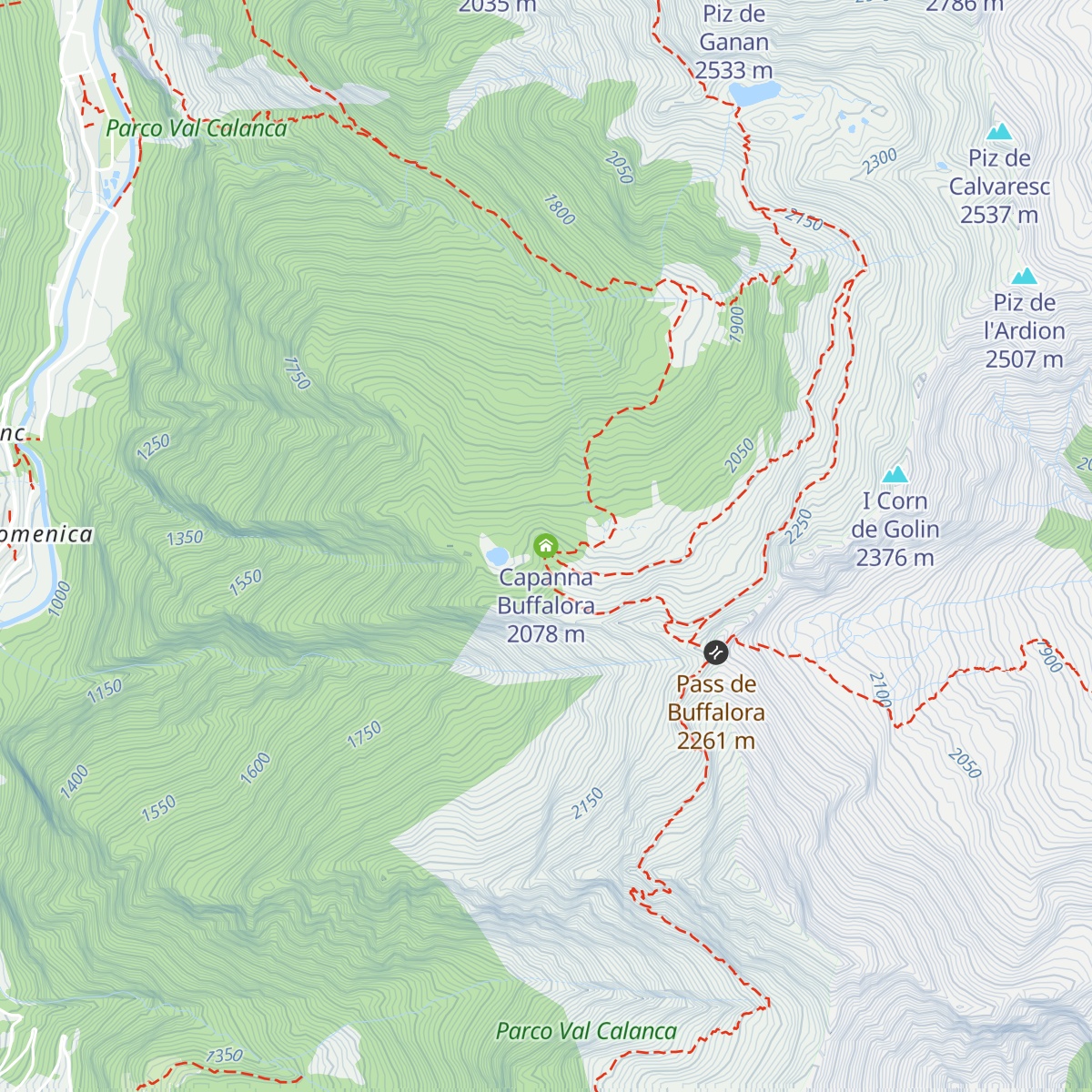Capanna Buffalora map