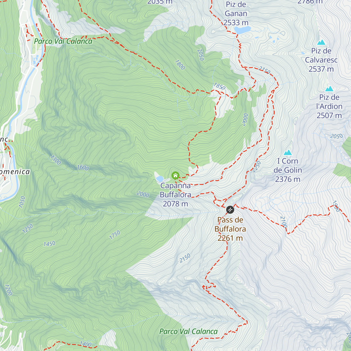 Capanna Buffalora map