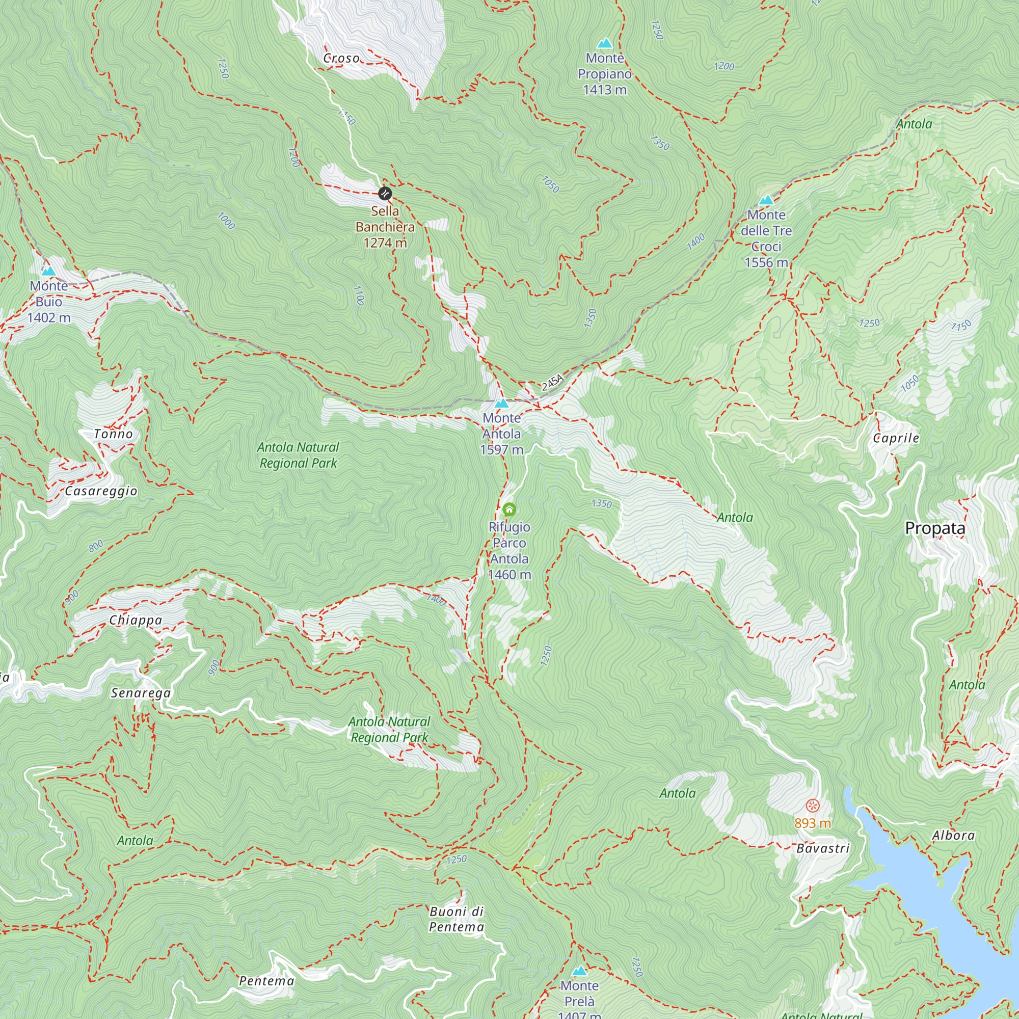 Rifugio Parco Antola map