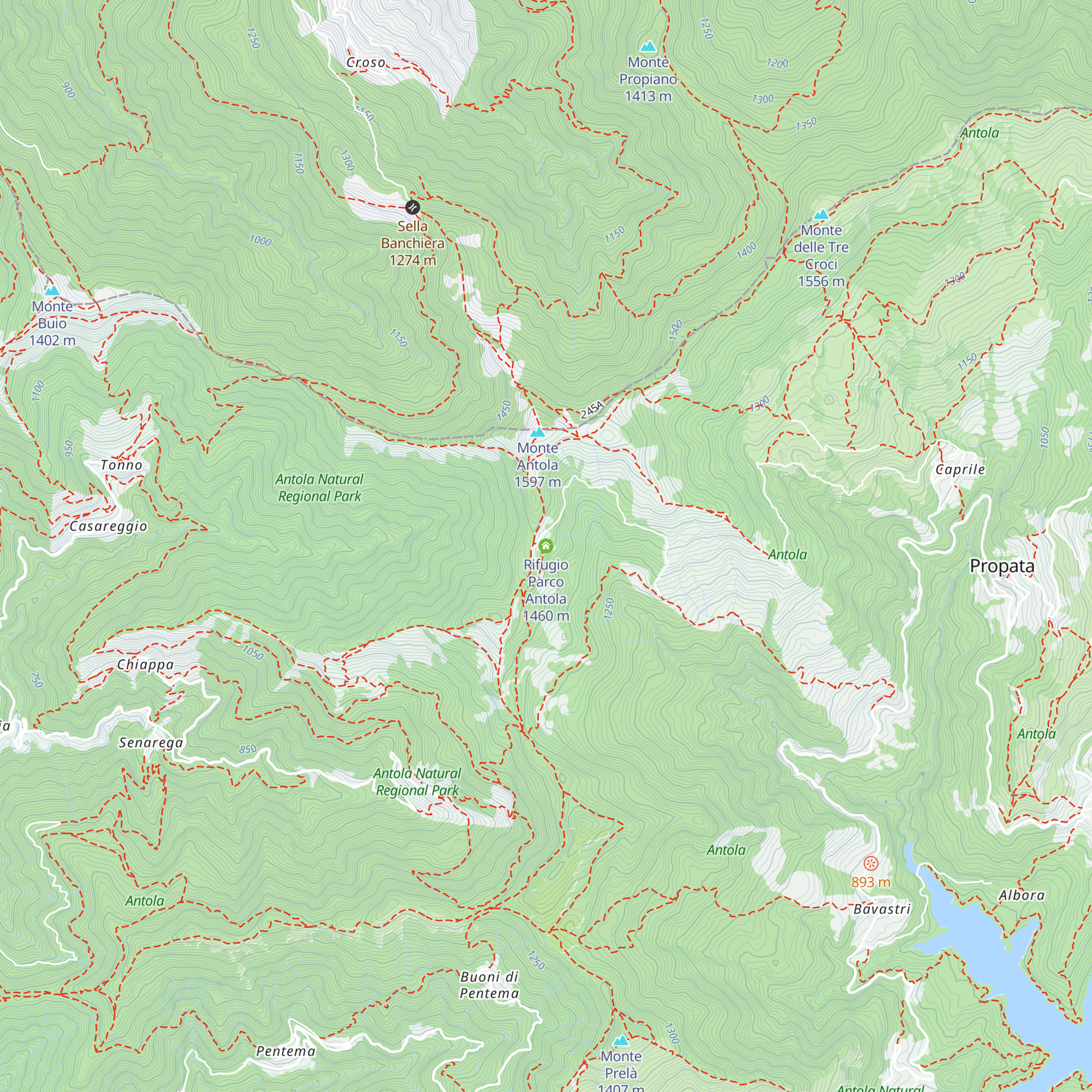 Rifugio Parco Antola map