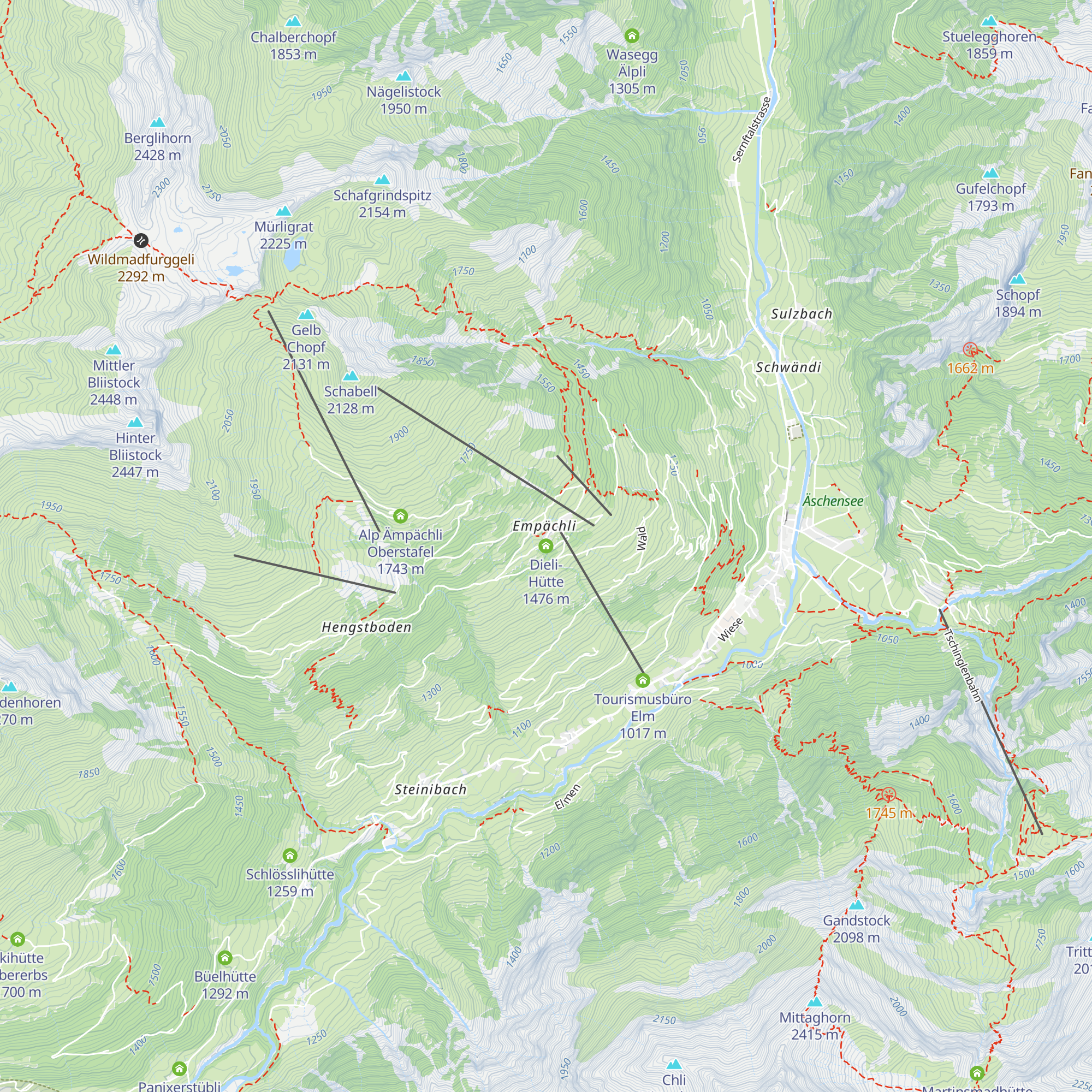 Dieli-Hütte map