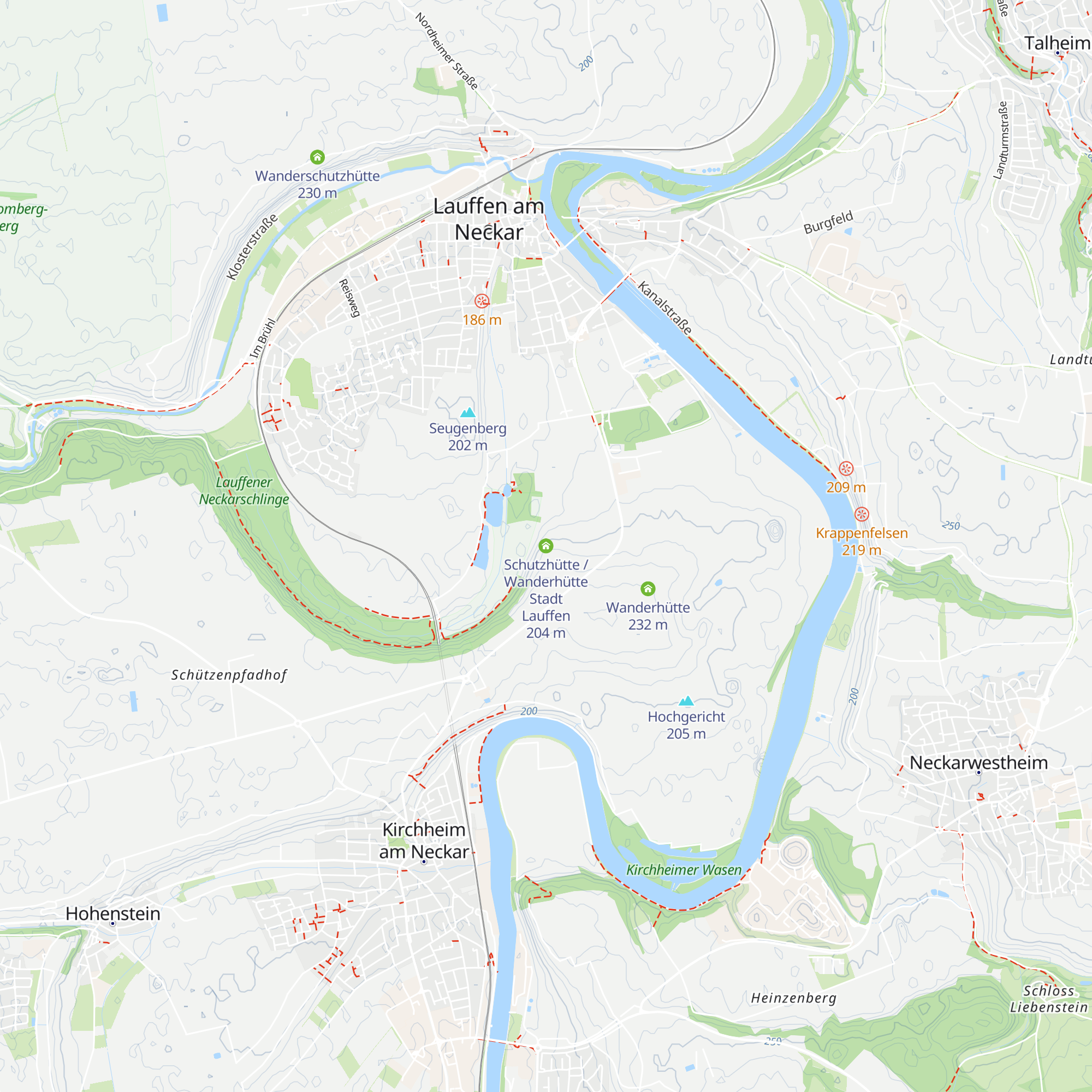 Schutzhütte / Wanderhütte Stadt Lauffen map