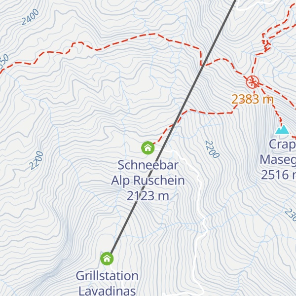 Map of Schneebar Alp Ruschein