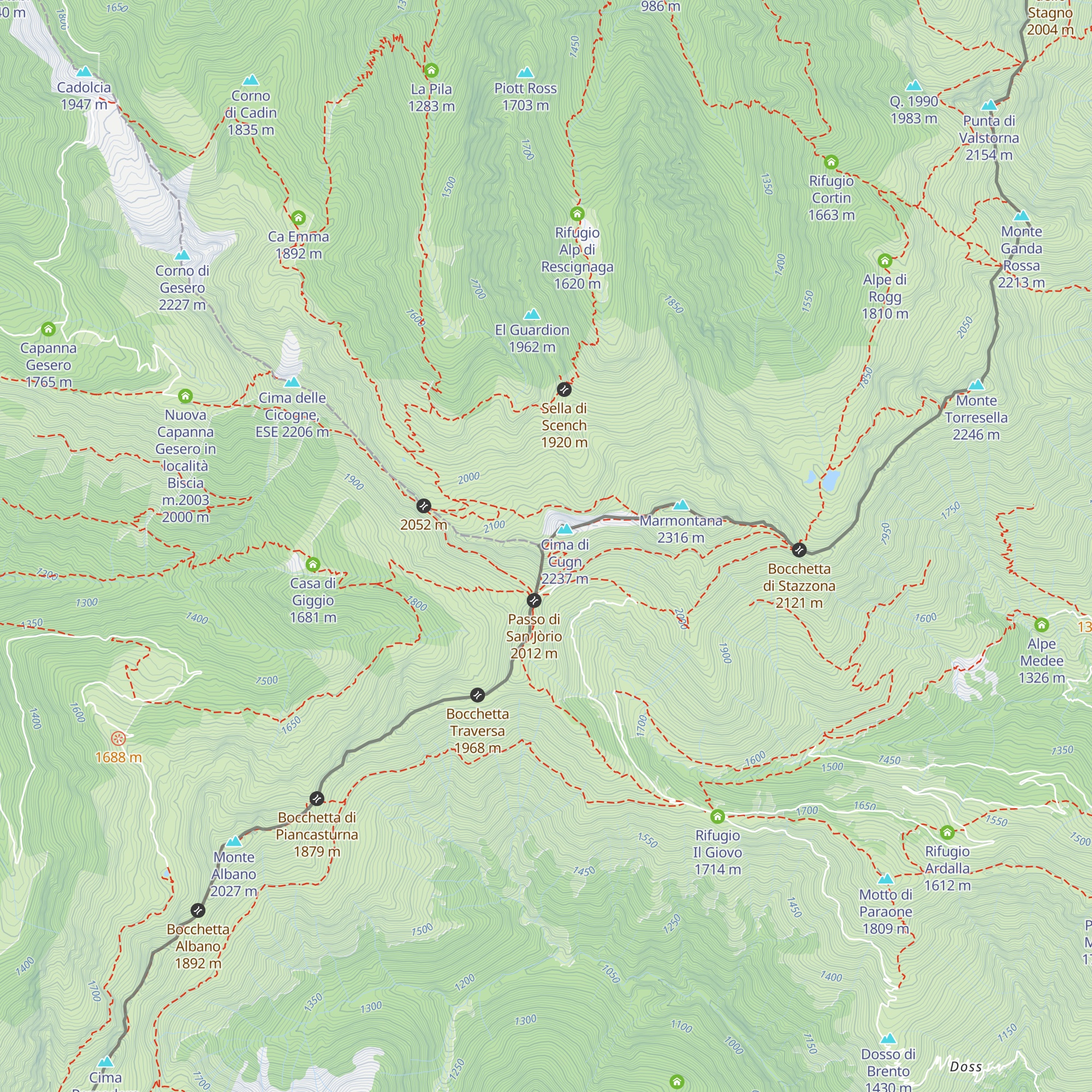 Capanna delle Aquile map