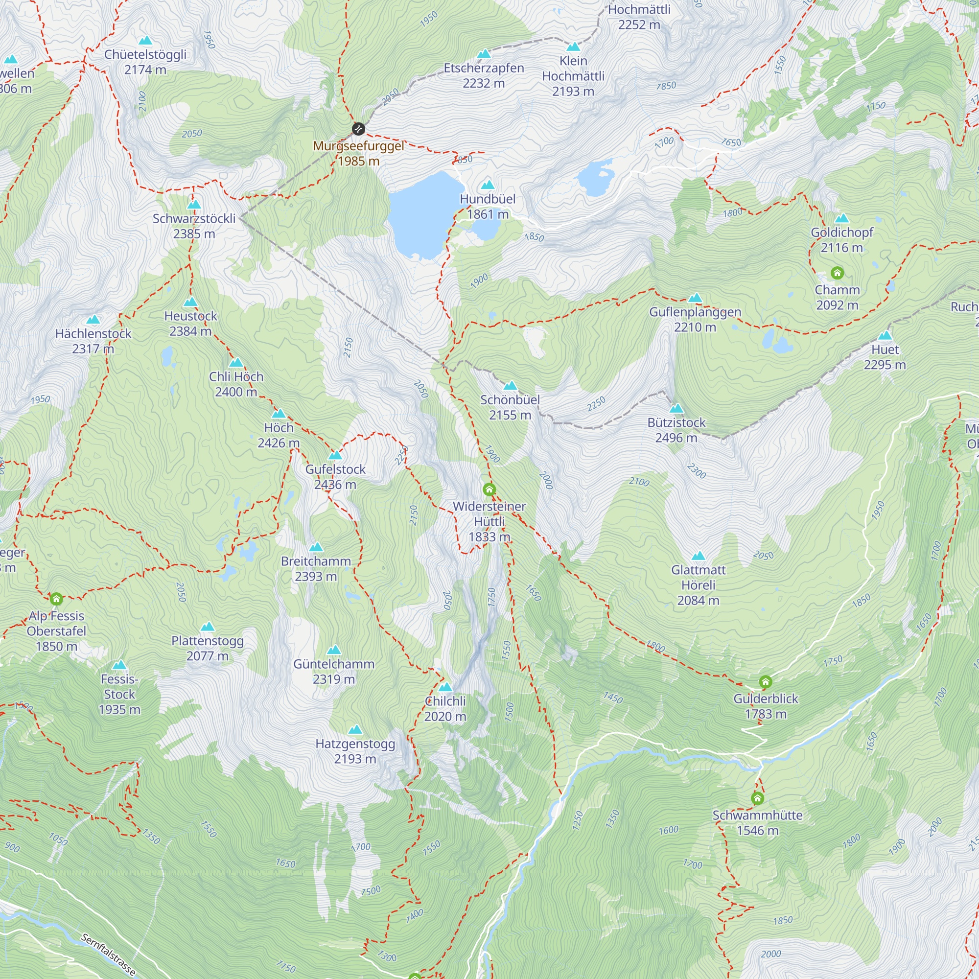 Widersteiner Hüttli map