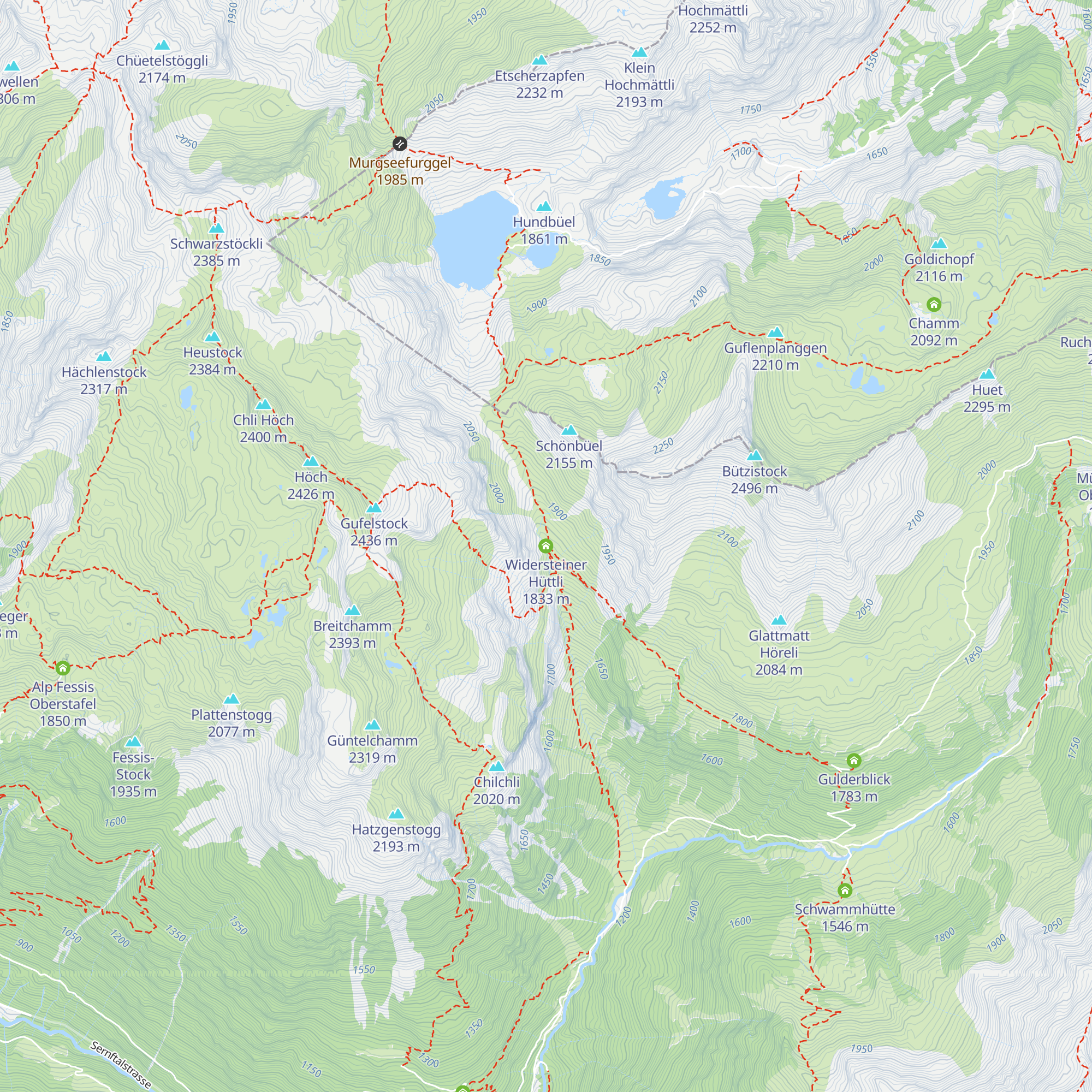 Widersteiner Hüttli map