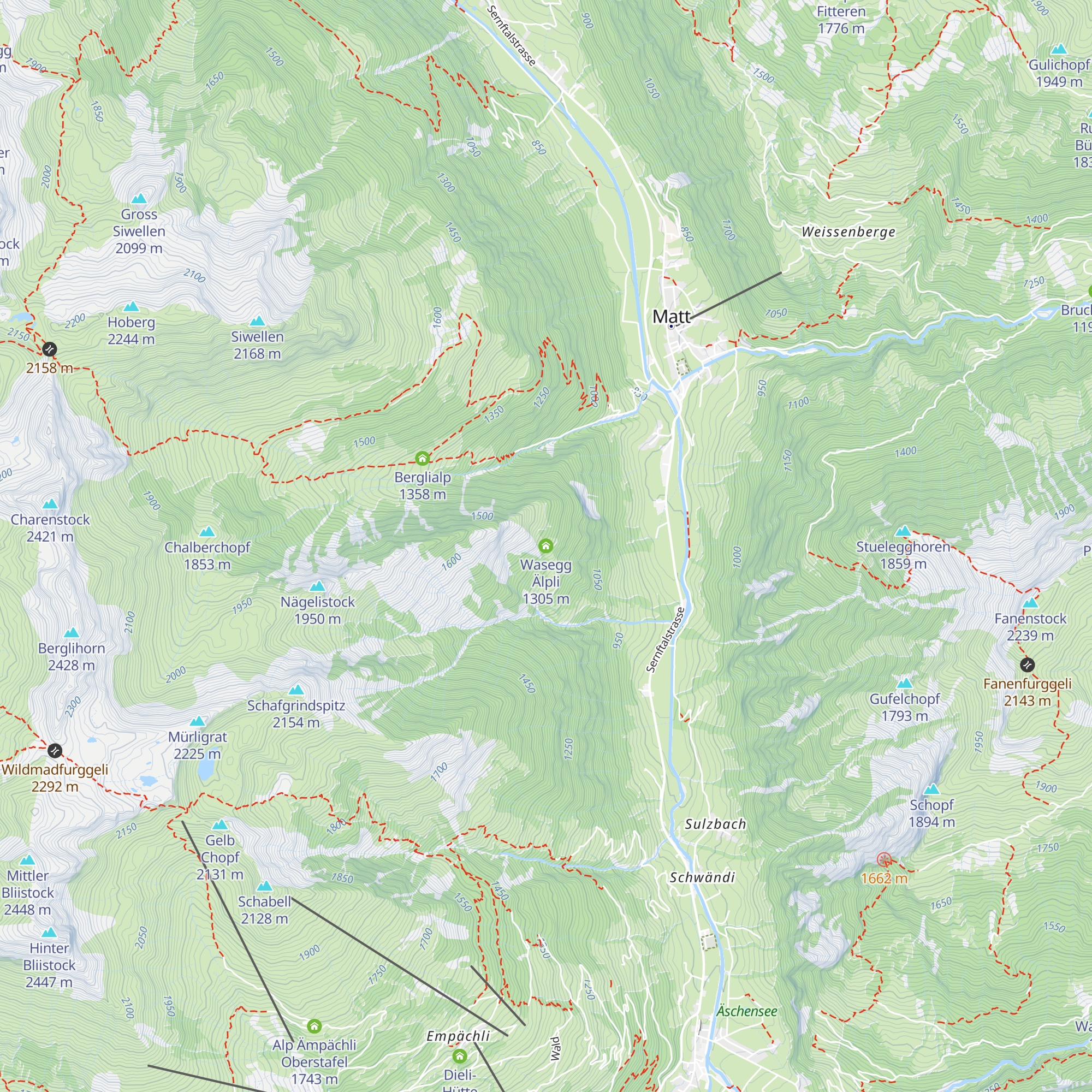 Wasegg Älpli map