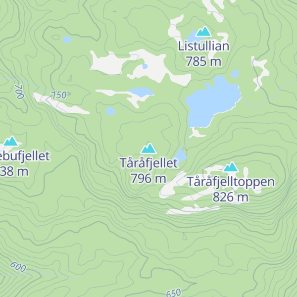 Map of Tåråfjellet