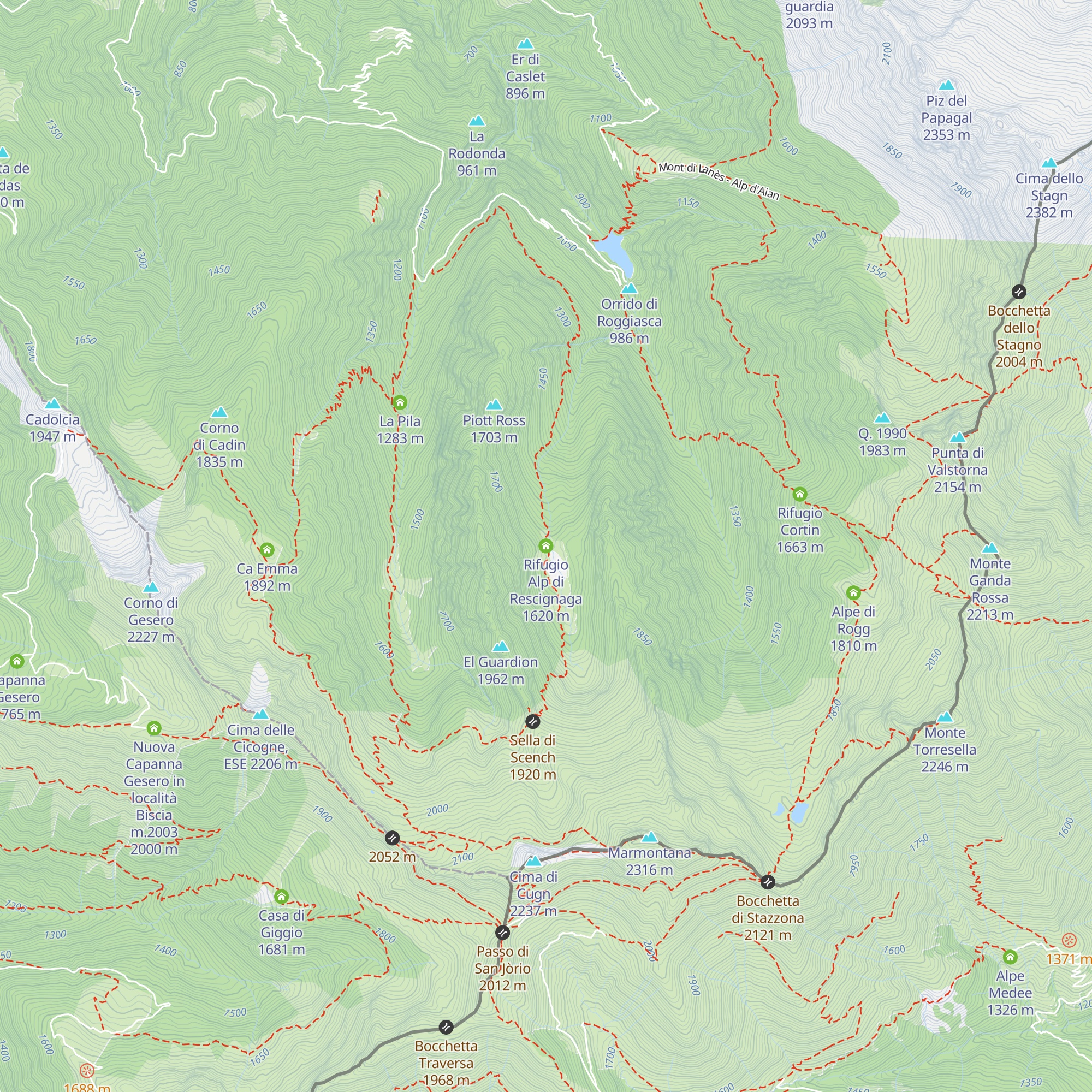 Rifugio Alp di Rescignaga map