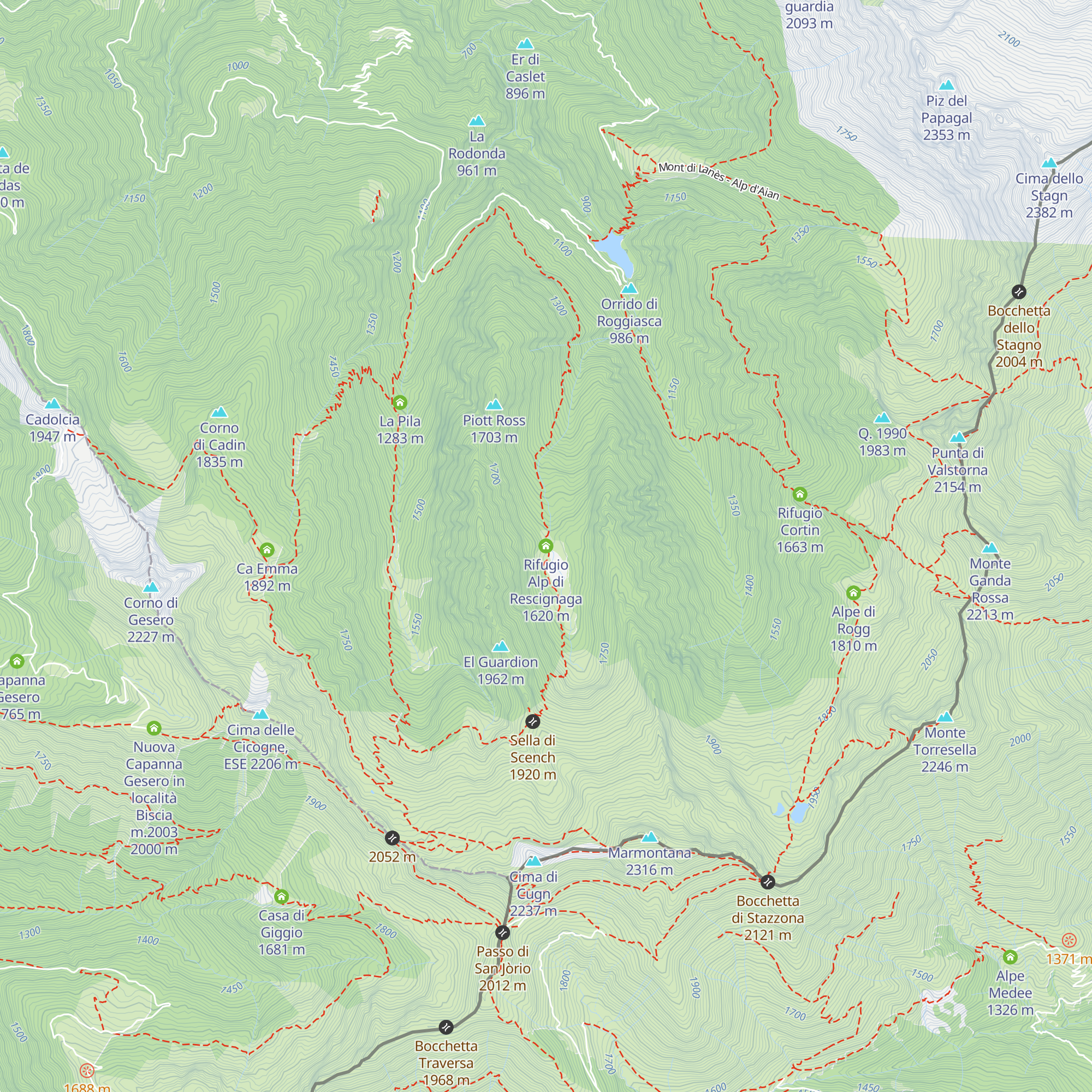 Rifugio Alp di Rescignaga map