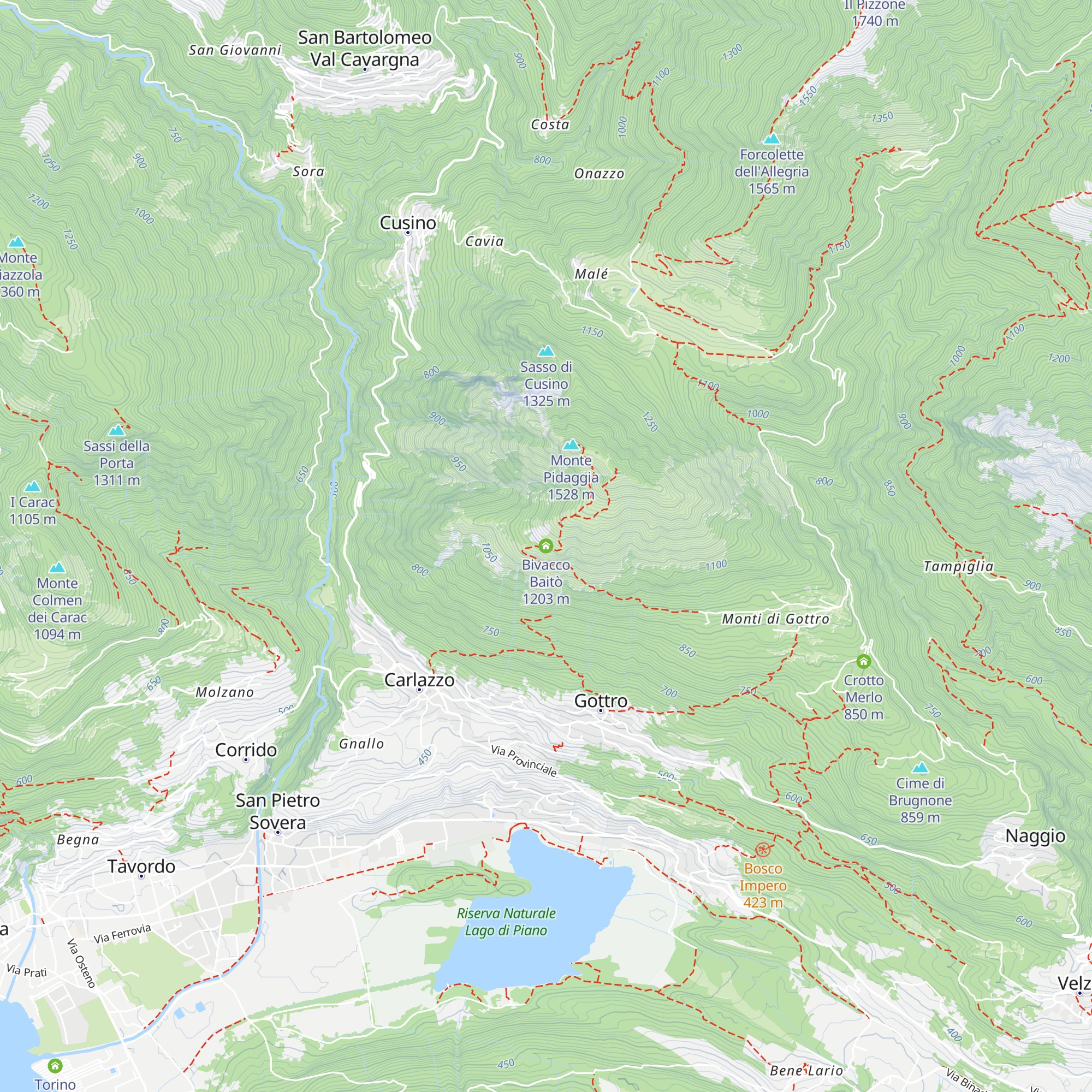 Bivacco Baitò map