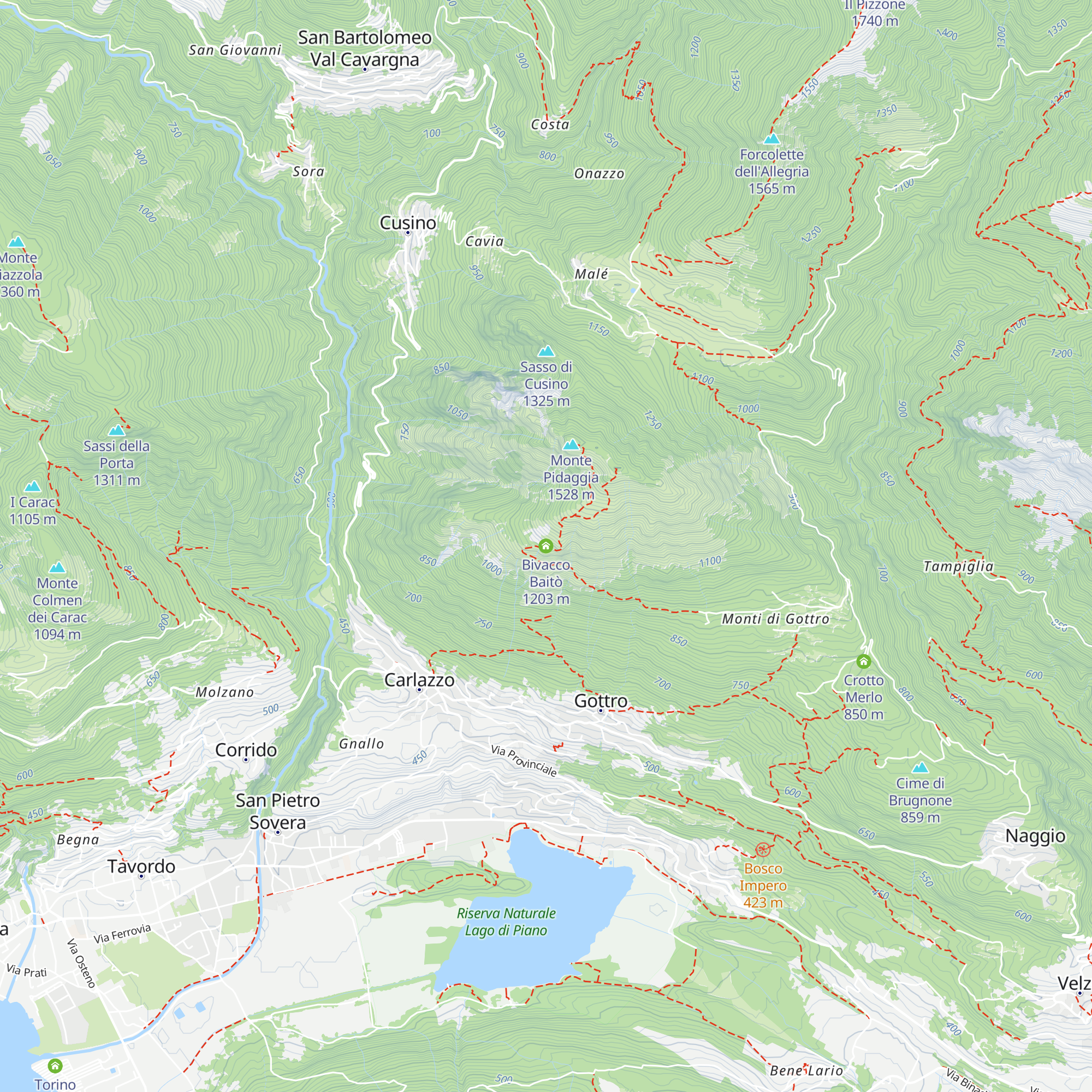 Bivacco Baitò map