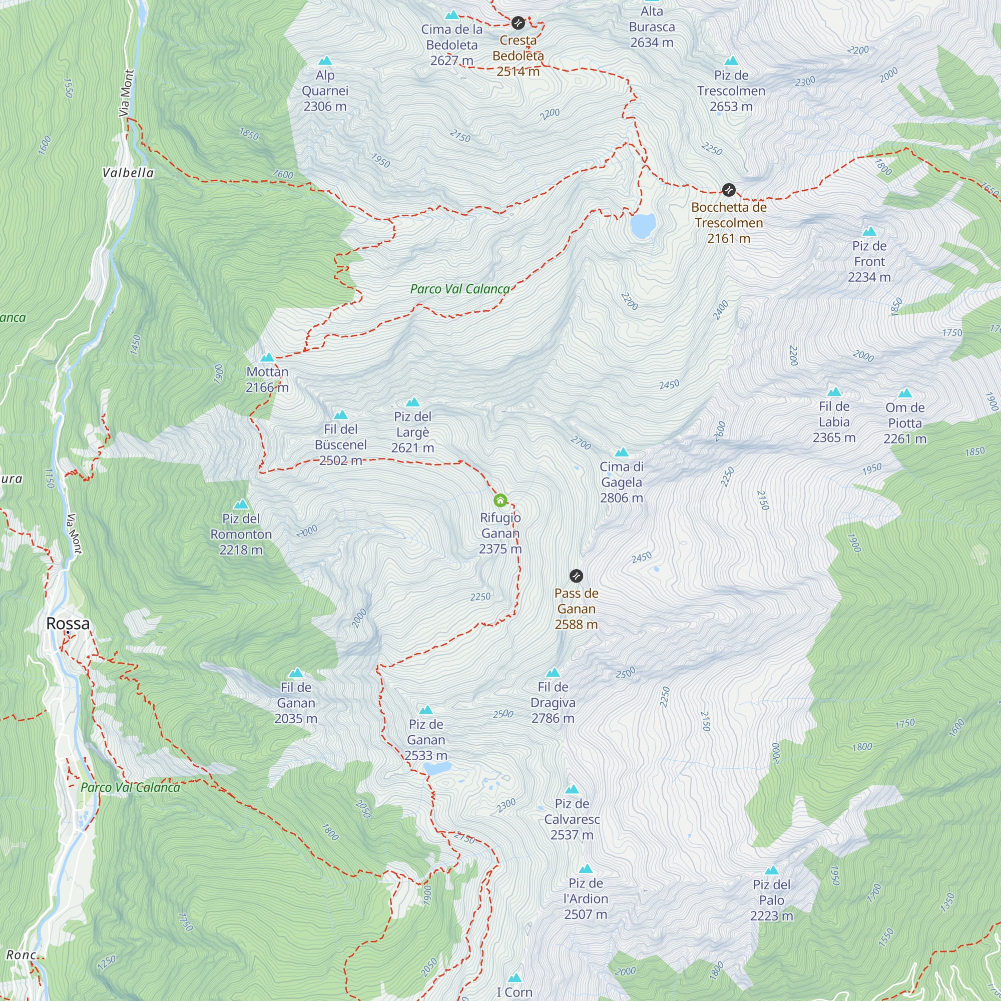 Rifugio Ganan map