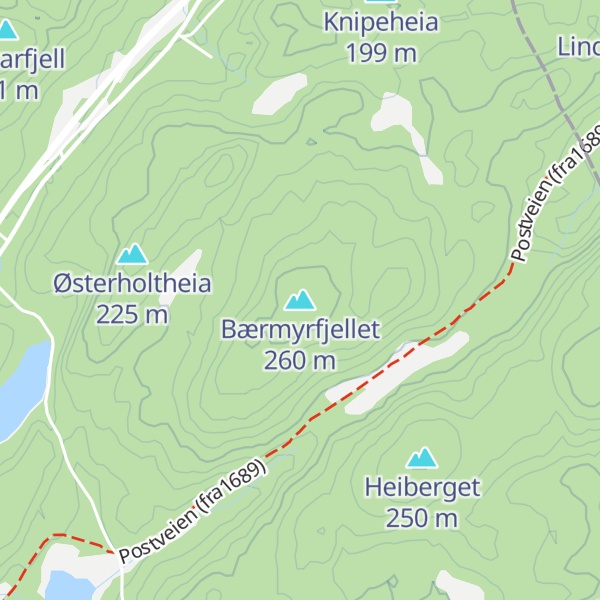 Map of Bærmyrfjellet